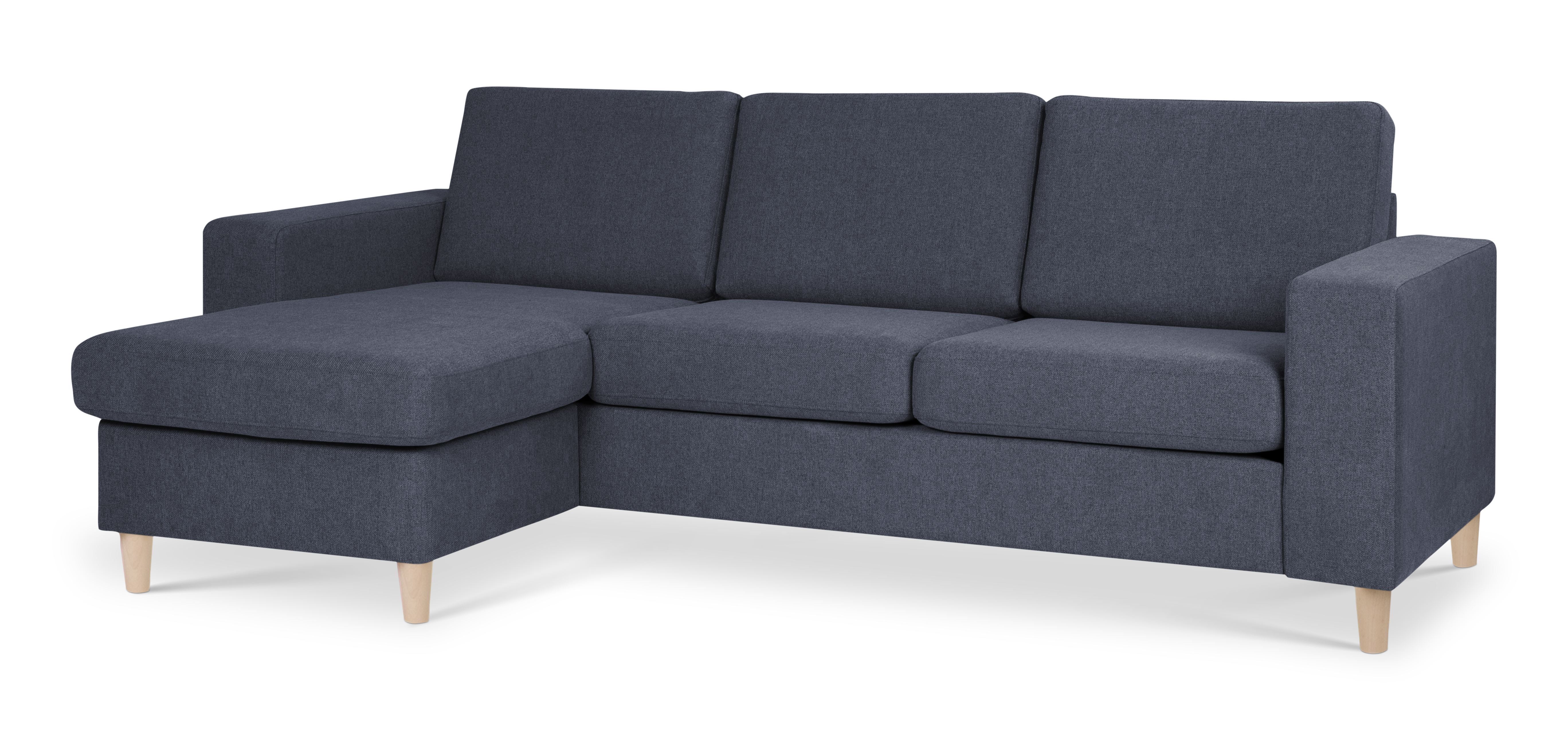 Elegant Blå Chaiselongsofa i Polyester og Træ