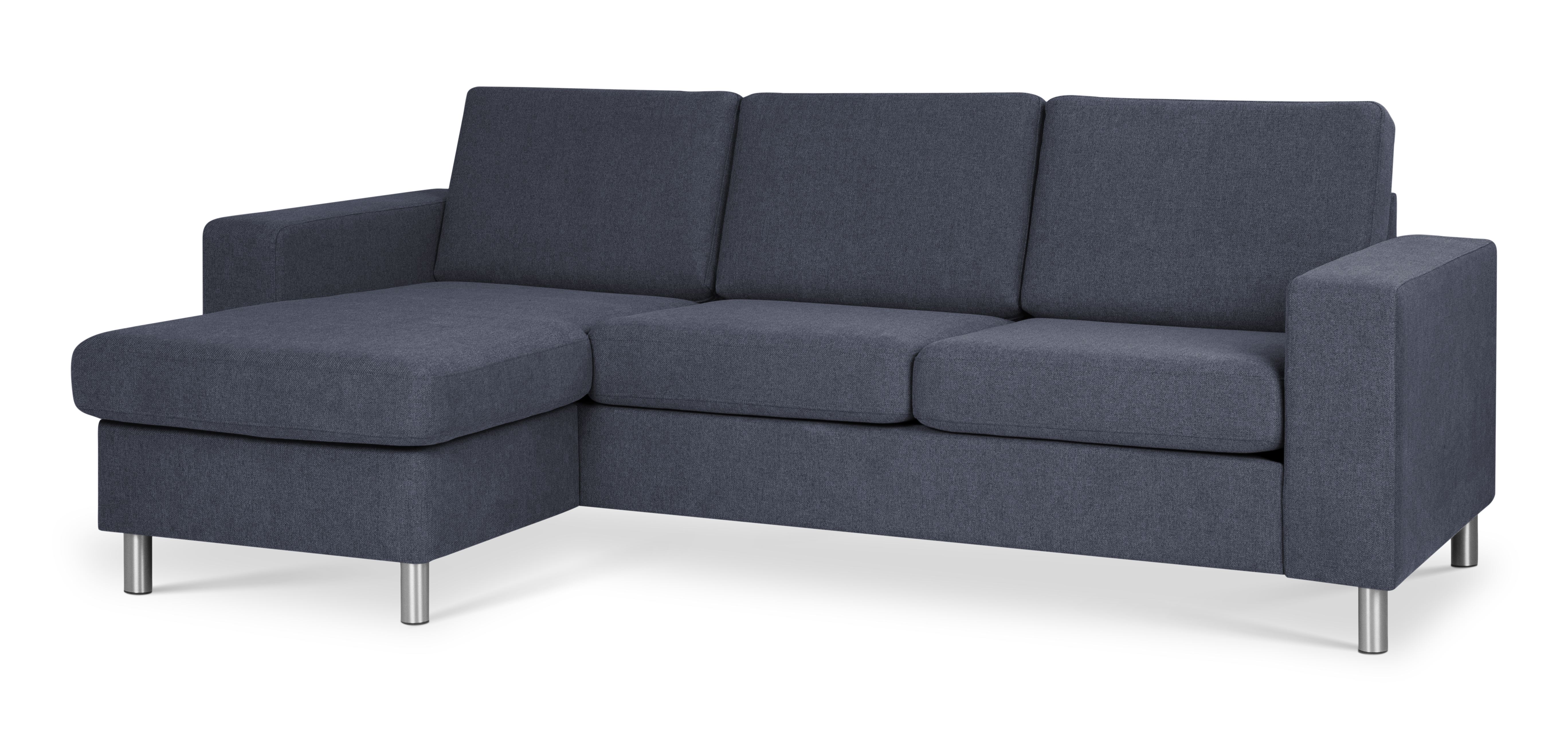 Stilren Blå Chaiselongsofa i Polyester med Aluminium Ben