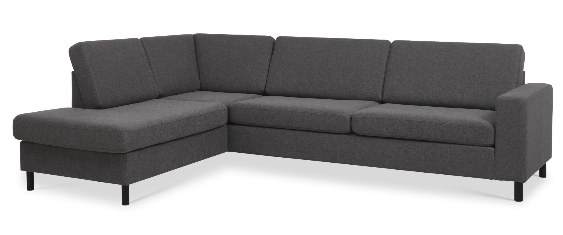 U-sofa med Chaiselong i Antracitgrå Polyester - Stilfuld Komfort