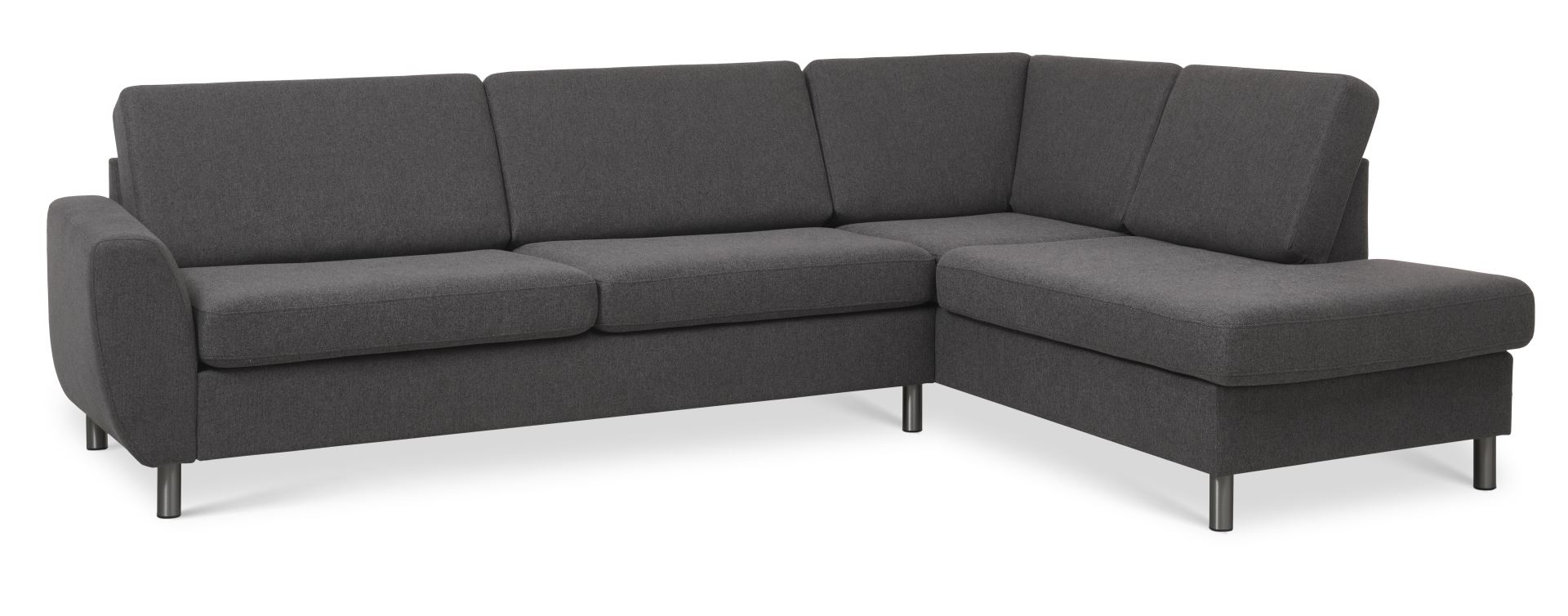 Wendy U-sofa med chaiselong i antracitgrå stof