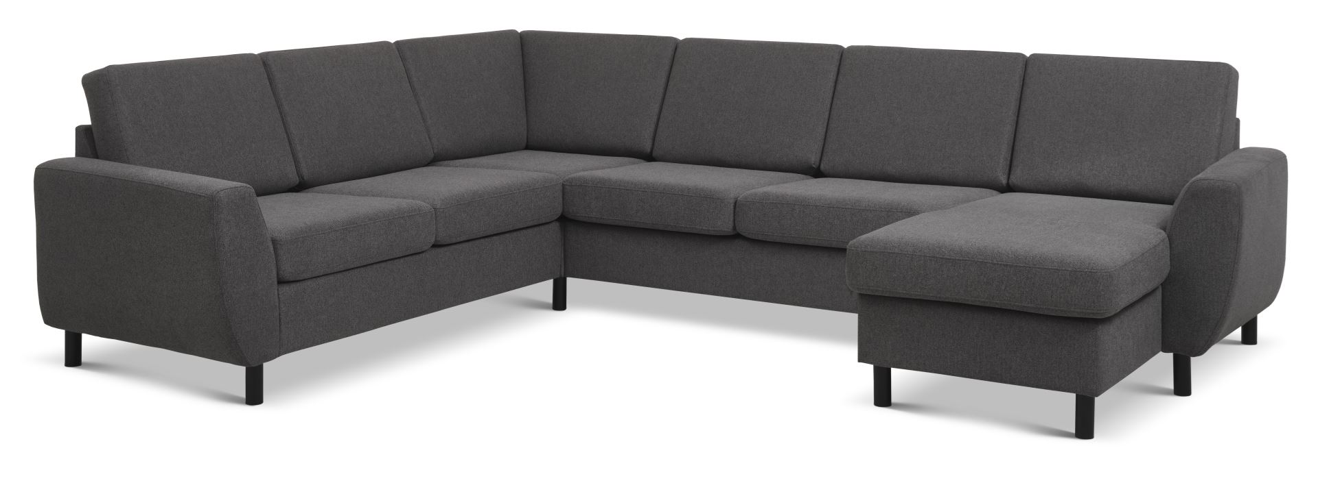 Wendy U-Sofa med Chaiselong i Antracitgrå Polyester