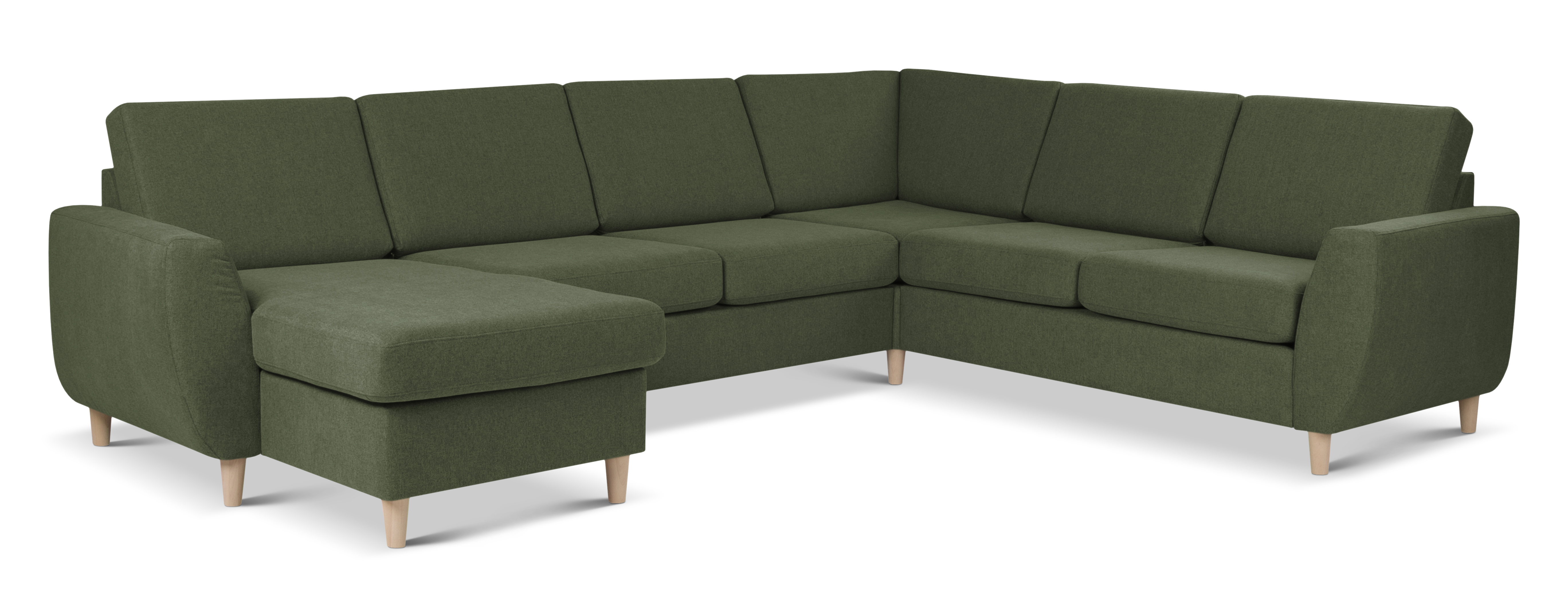 Grøn Chaiselong Sofa i Vinter Mosgrønt Stof - Stil & Komfort