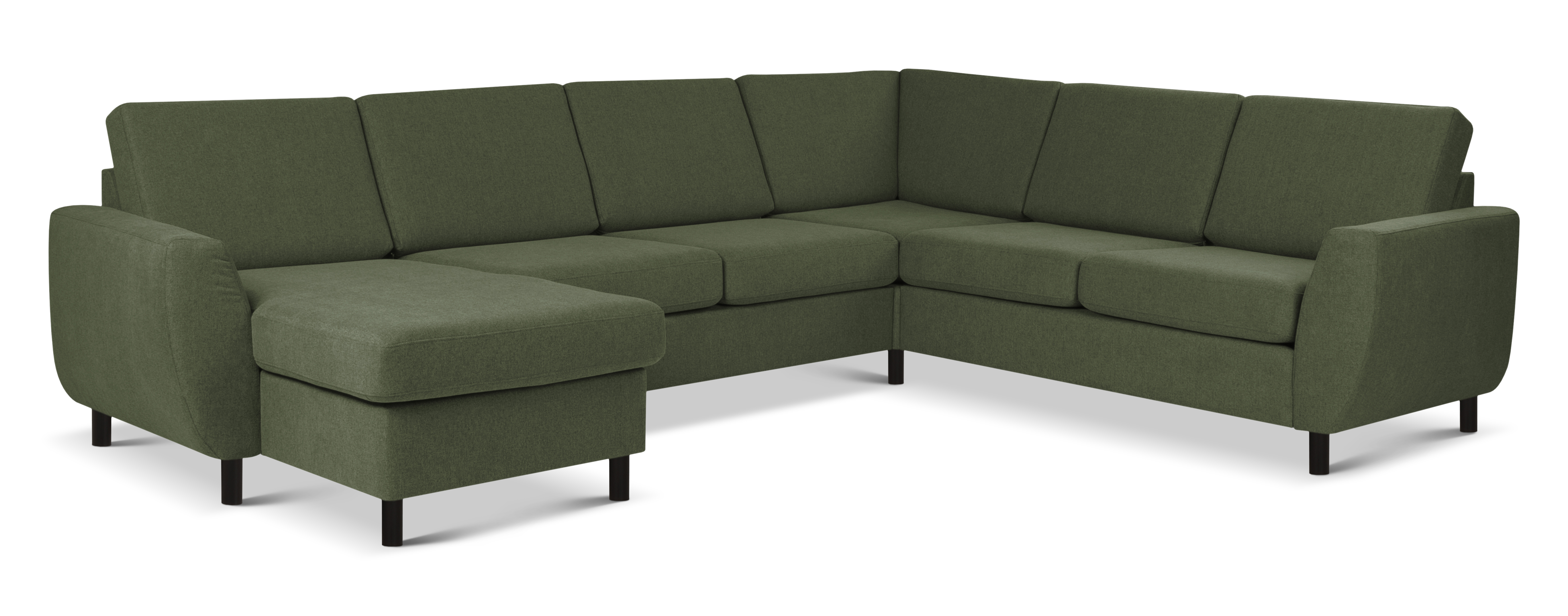 Sort Wendy Set 2c3d Chaiselong Vinter Mosgrøn Polyester Stof Træ Lexpo Living Sofa - 5715249013869