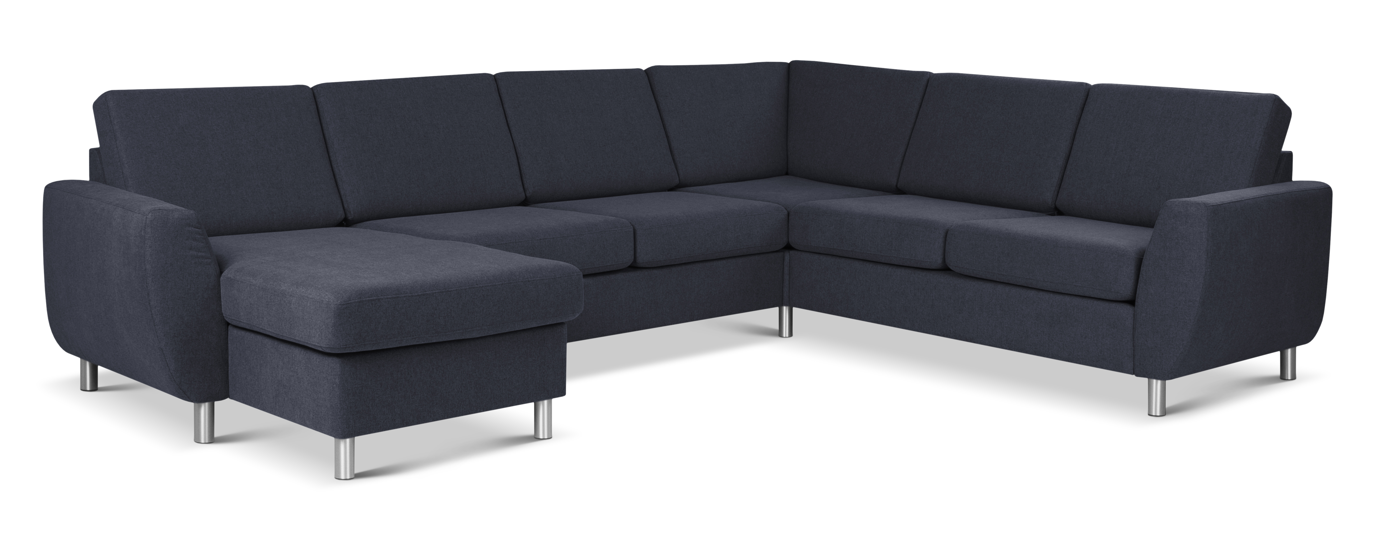Blå Wendy Set 2c3d Chaiselong Polyester Stof Børstet Aluminium Lexpo Living Sofa - 5715249013906