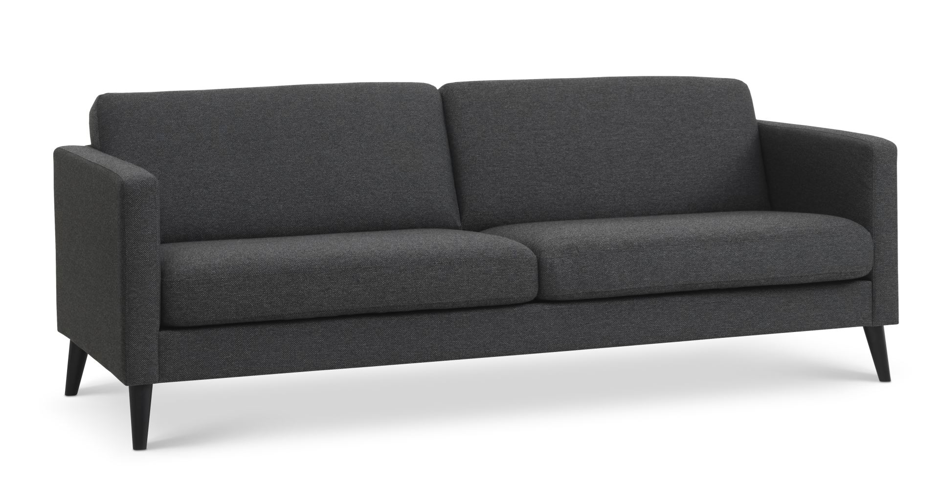 Stilfuld 2,5-personers sofa i antracitgrå polyester