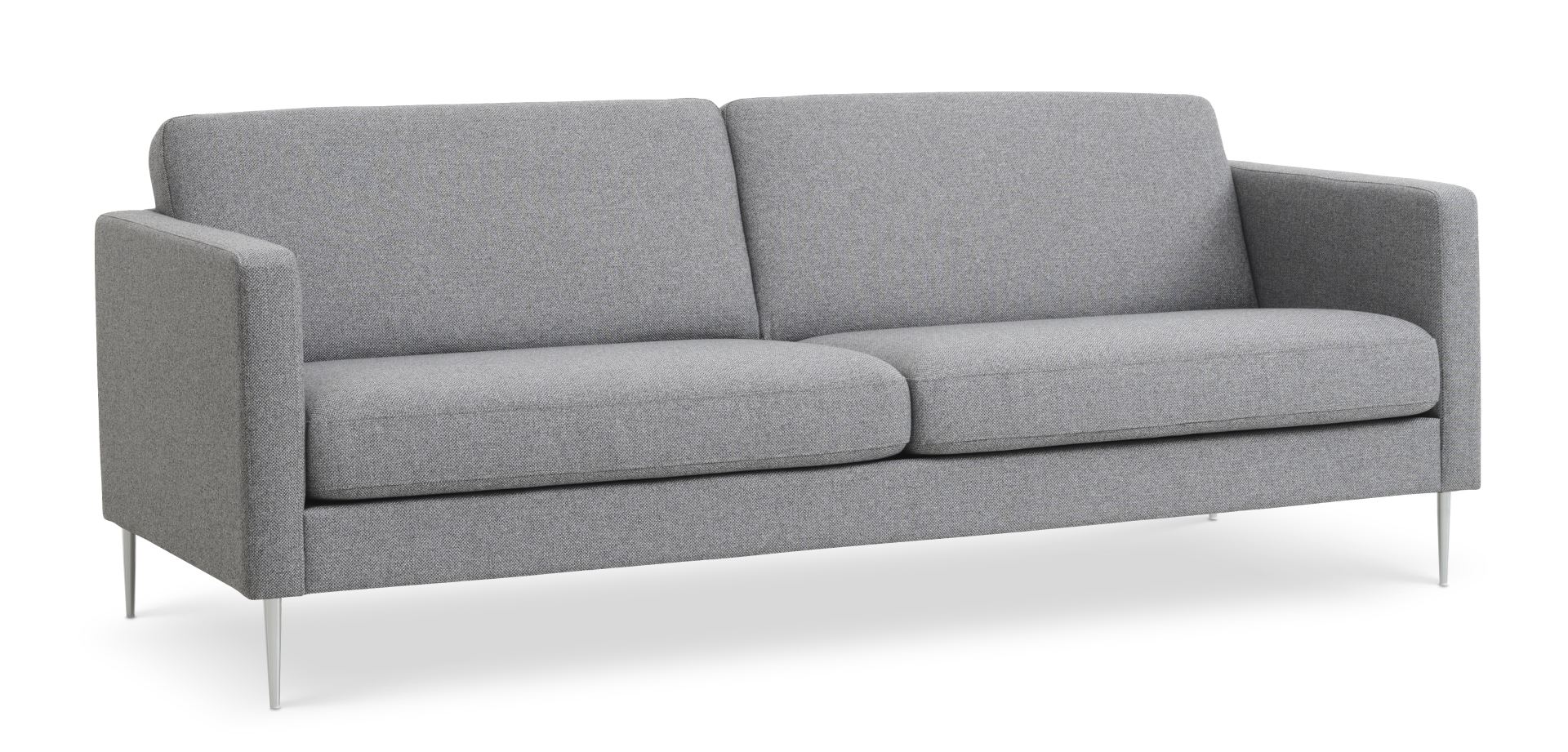 Komfortabel Ask 2,5 Personers Sofa i Lys Granitgrå Polyester