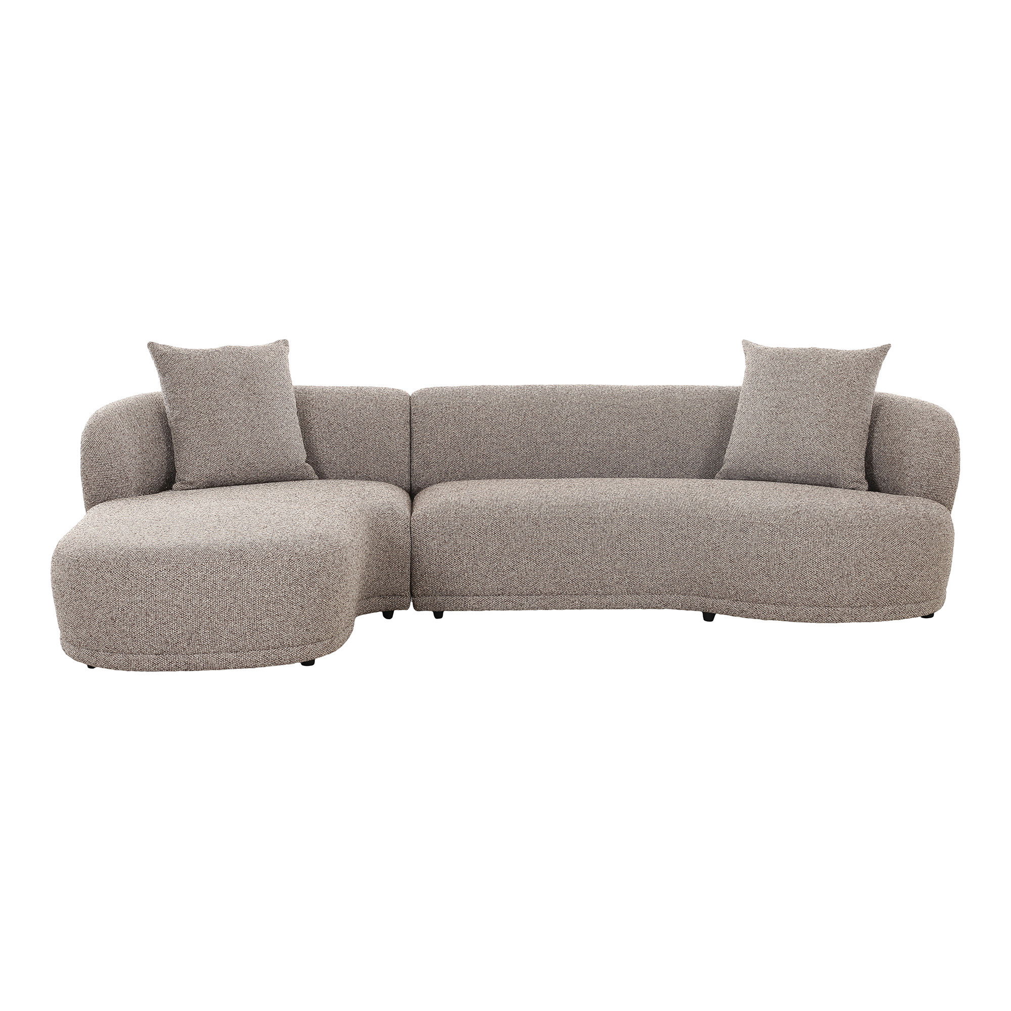 Brun Kingston Venstre Chaiselong Sofa med Puder - Black Friday!