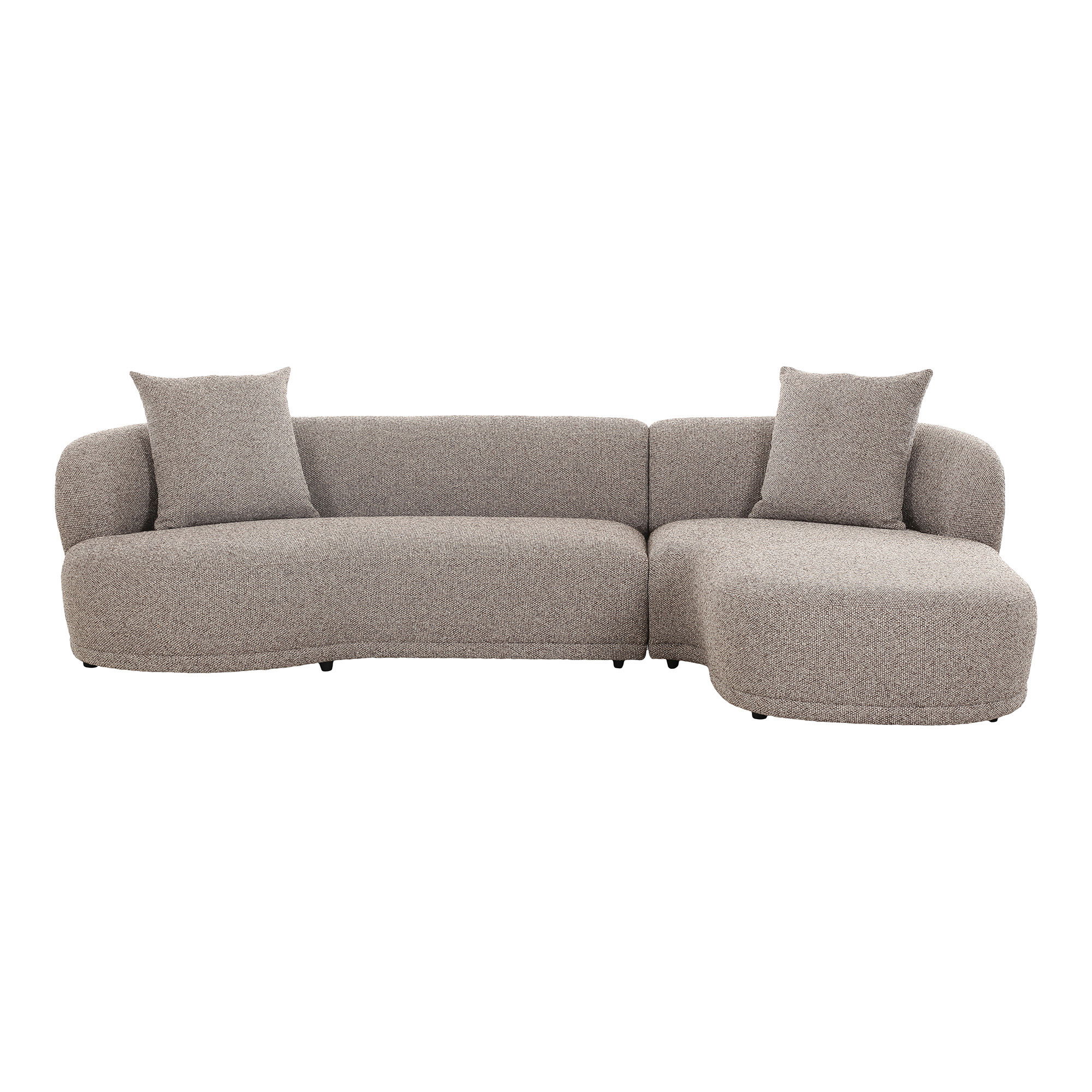 Brun Kingston Højre Chaiselong Sofa med Puder - House Nordic