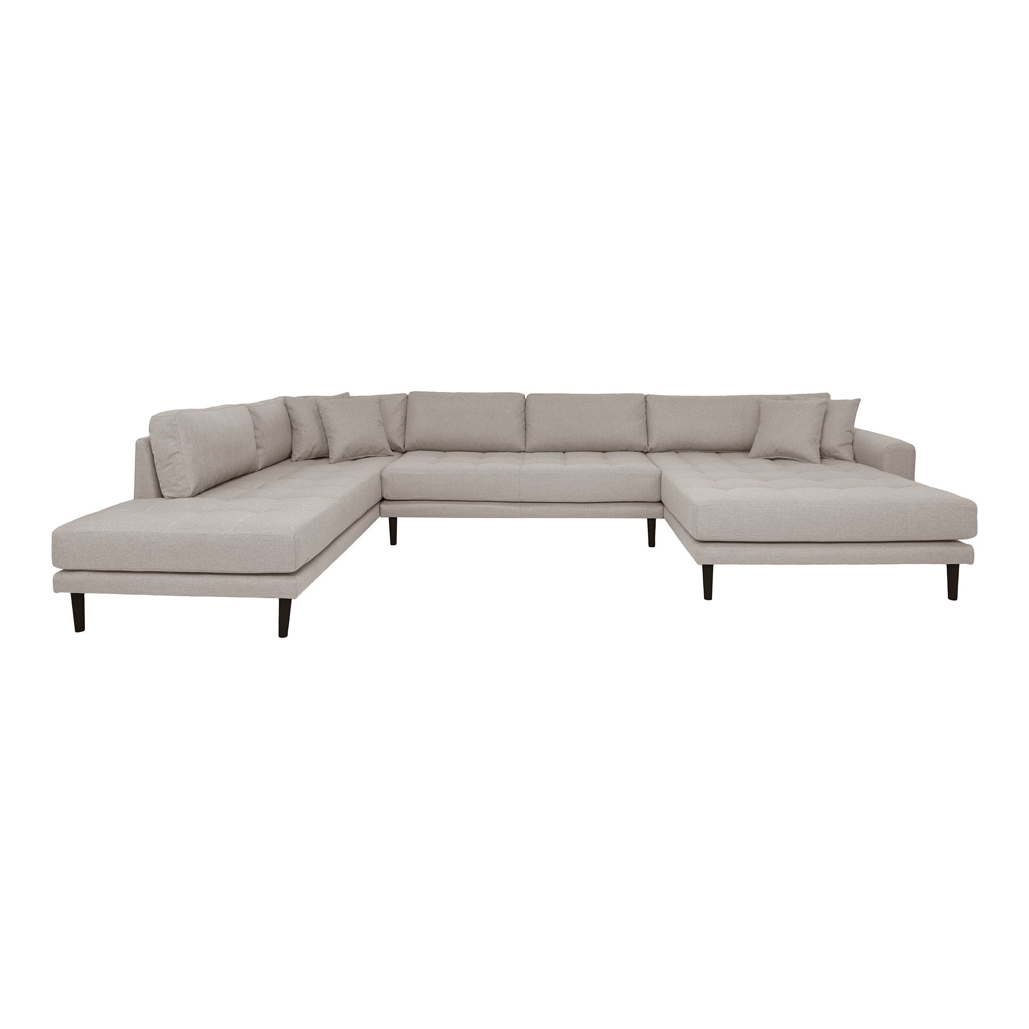 Lido U-sofa i stonefarvet stof - Elegant nordisk design