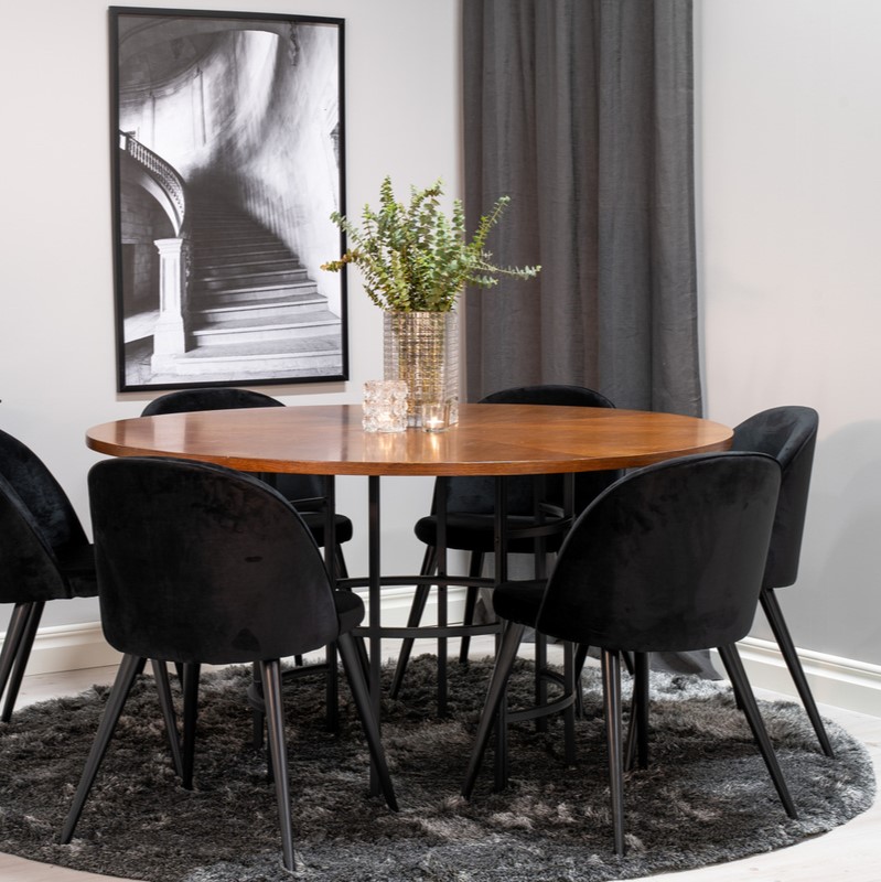 Dania Rundt Spisebord i Brun Egefiner - Moderne Elegance