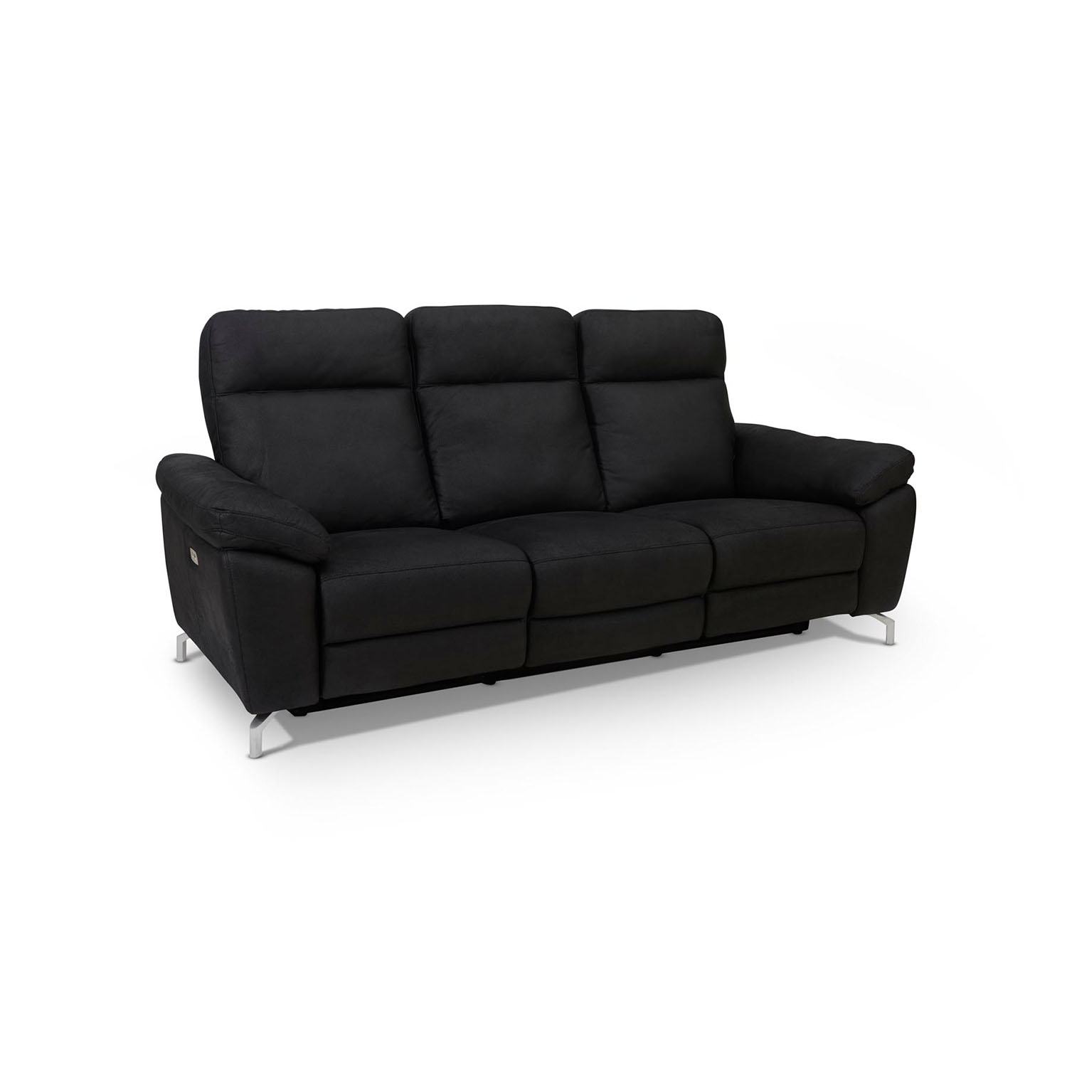 Elegant Selesta 2-Personers Sofa med Recliner i Sort Stof