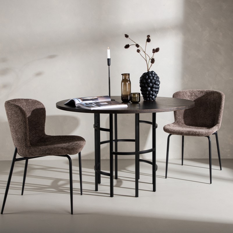 Dania Rundt Spisebord i Brun Egefiner - 115 cm Diameter