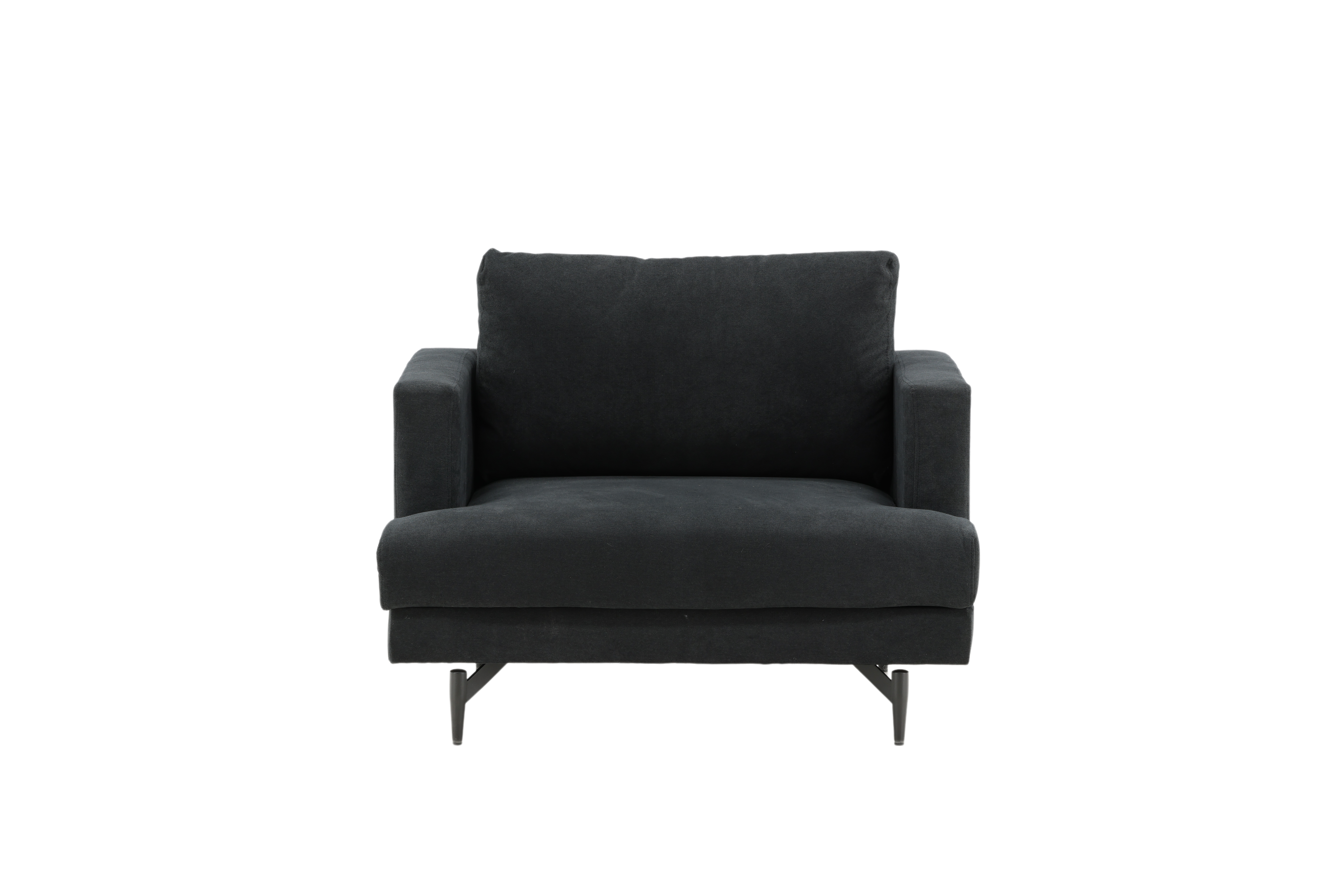 Sort Sofia Polyester Stål Venture Design Lænestol - 7350118417720