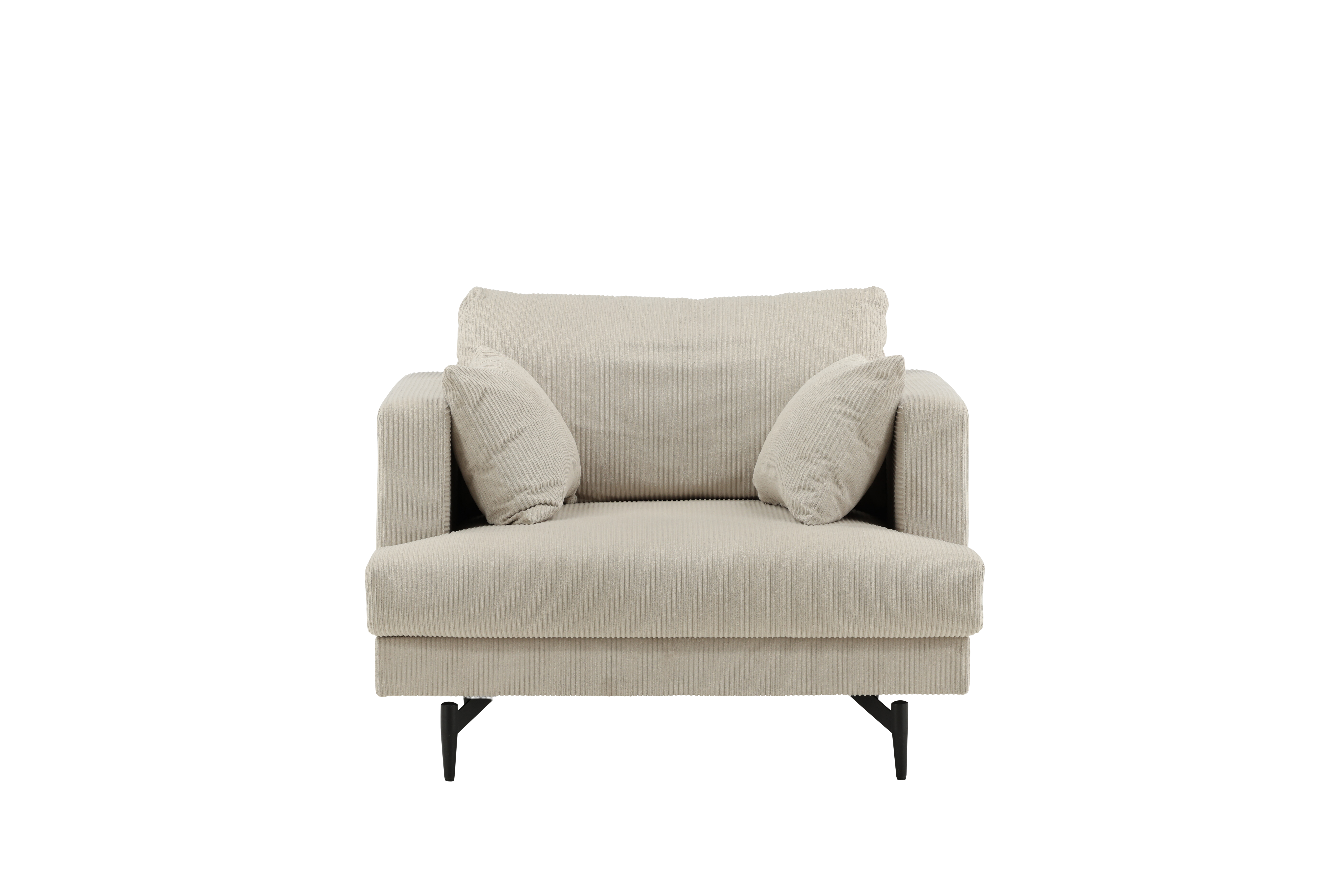 Sort Sofia Beige Fløjl Stål Venture Design Lænestol - 7350118417744