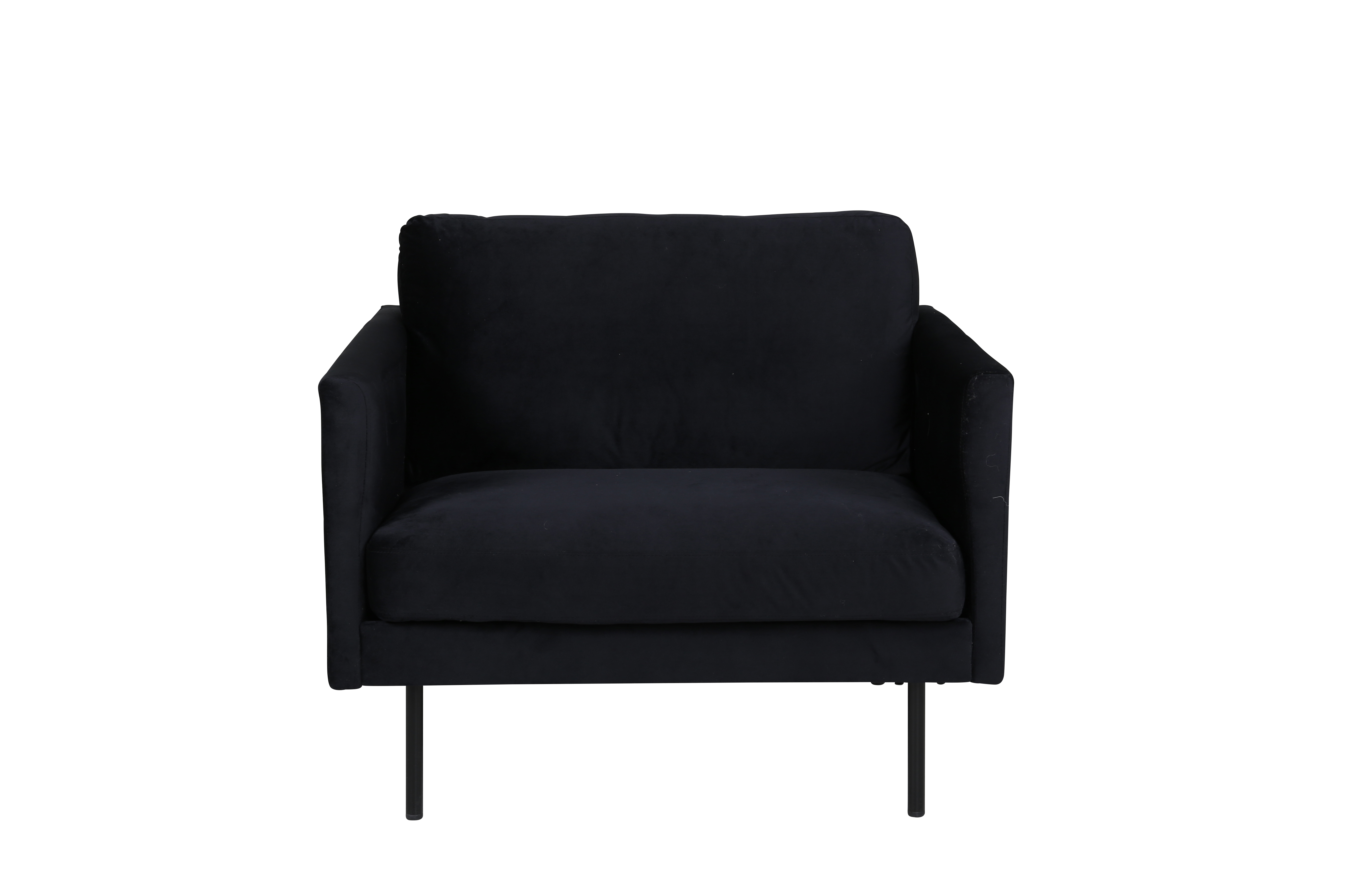 Sort Zoom Fløjl Stål Venture Design Lænestol - 7350118417867