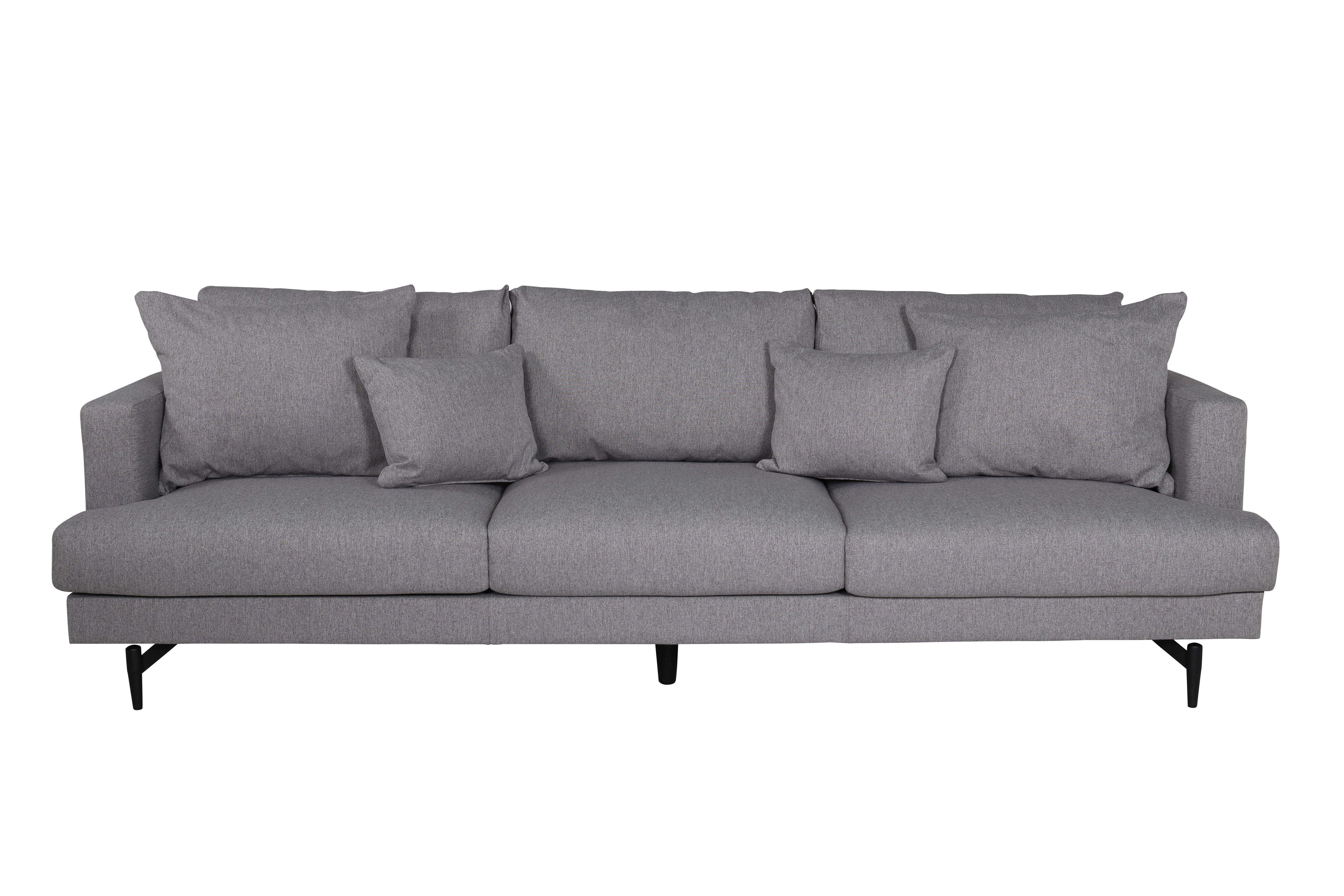 Sofia Sofa i Grå Polyester med Sorte Stålben - Stilfuld Indretning