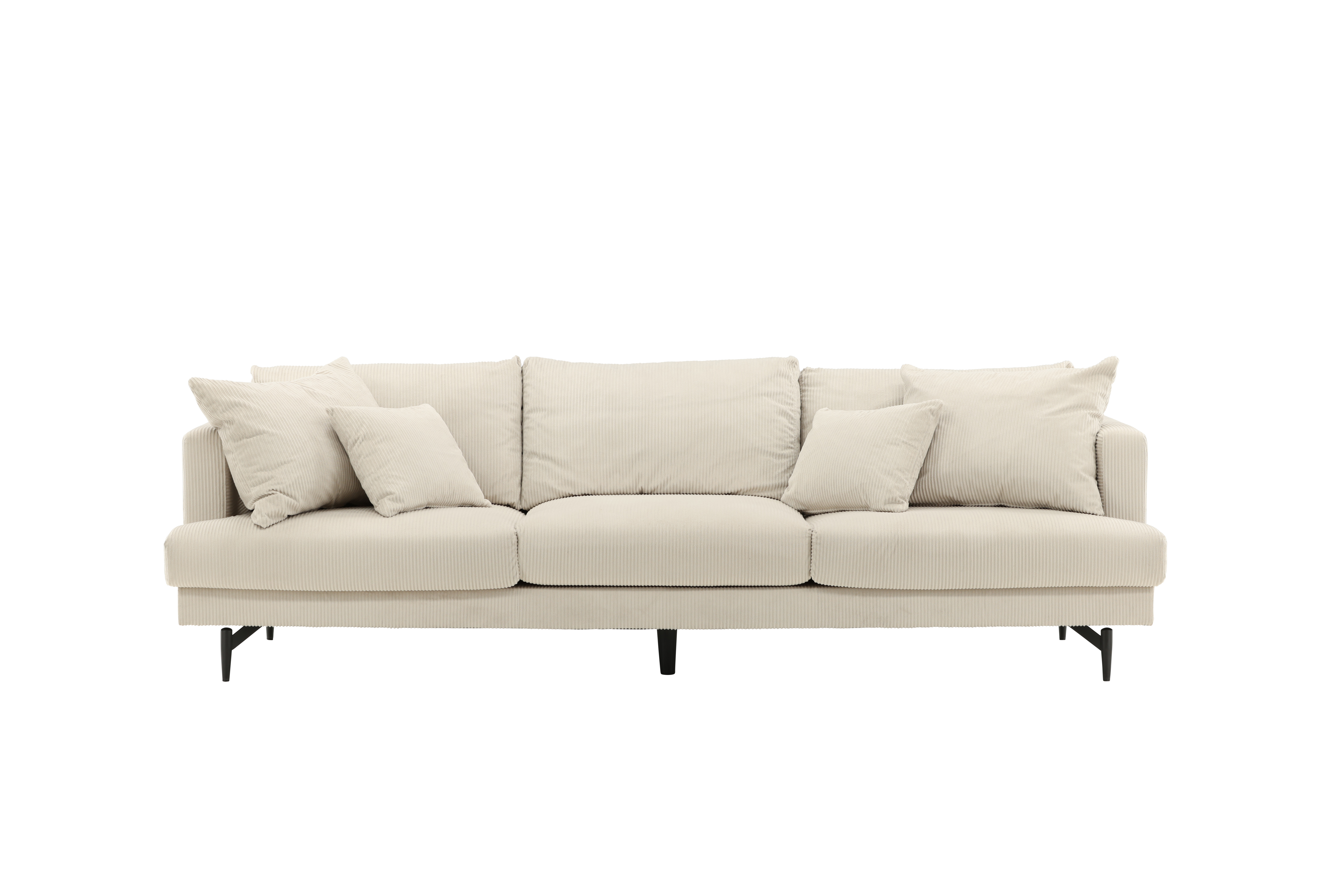 Sort Sofia Pers Beige Fløjl Stål Venture Design Sofa - 7350118417980