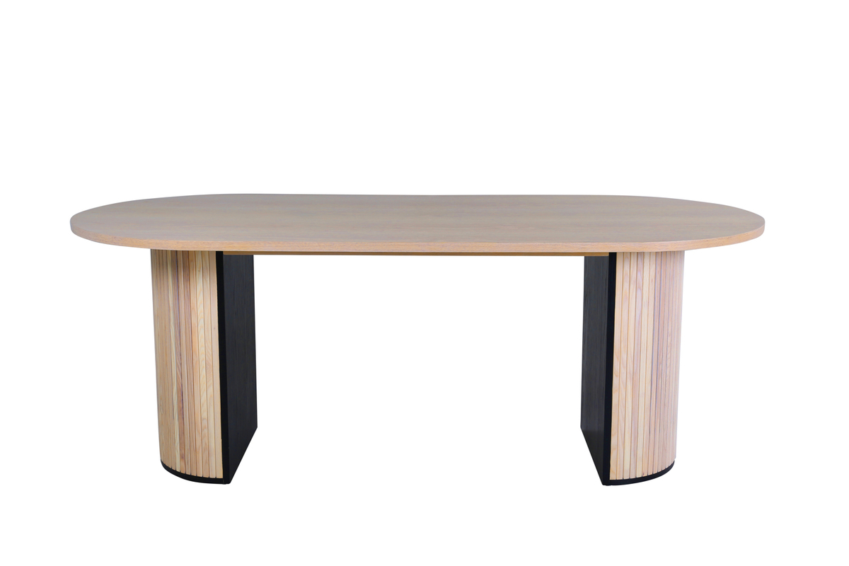 Bianca Oval Spisebord i Hvid Kalket Finér - Modern Design