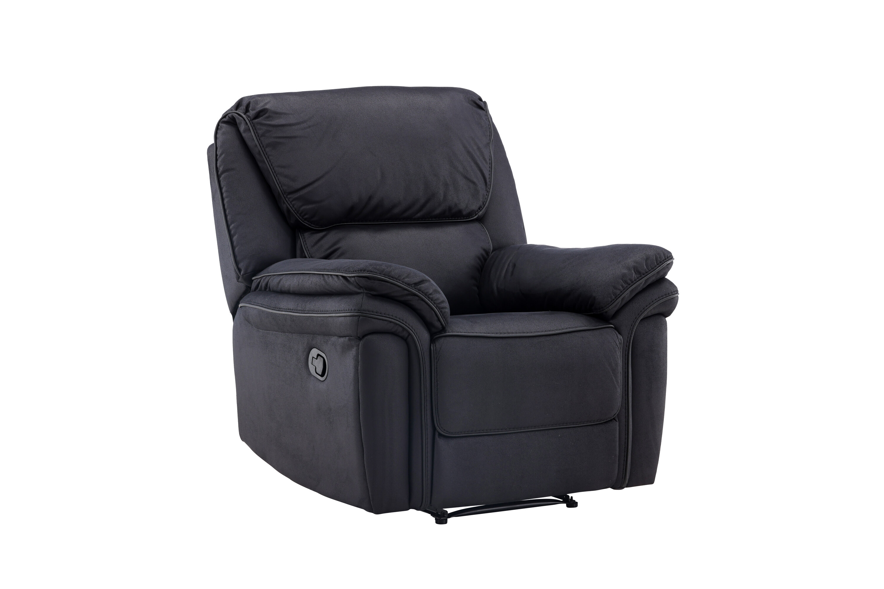Sort Saranda Recliner Armlæn Mikrofiber Plastik Venture Design Lænestol - 7350133230151