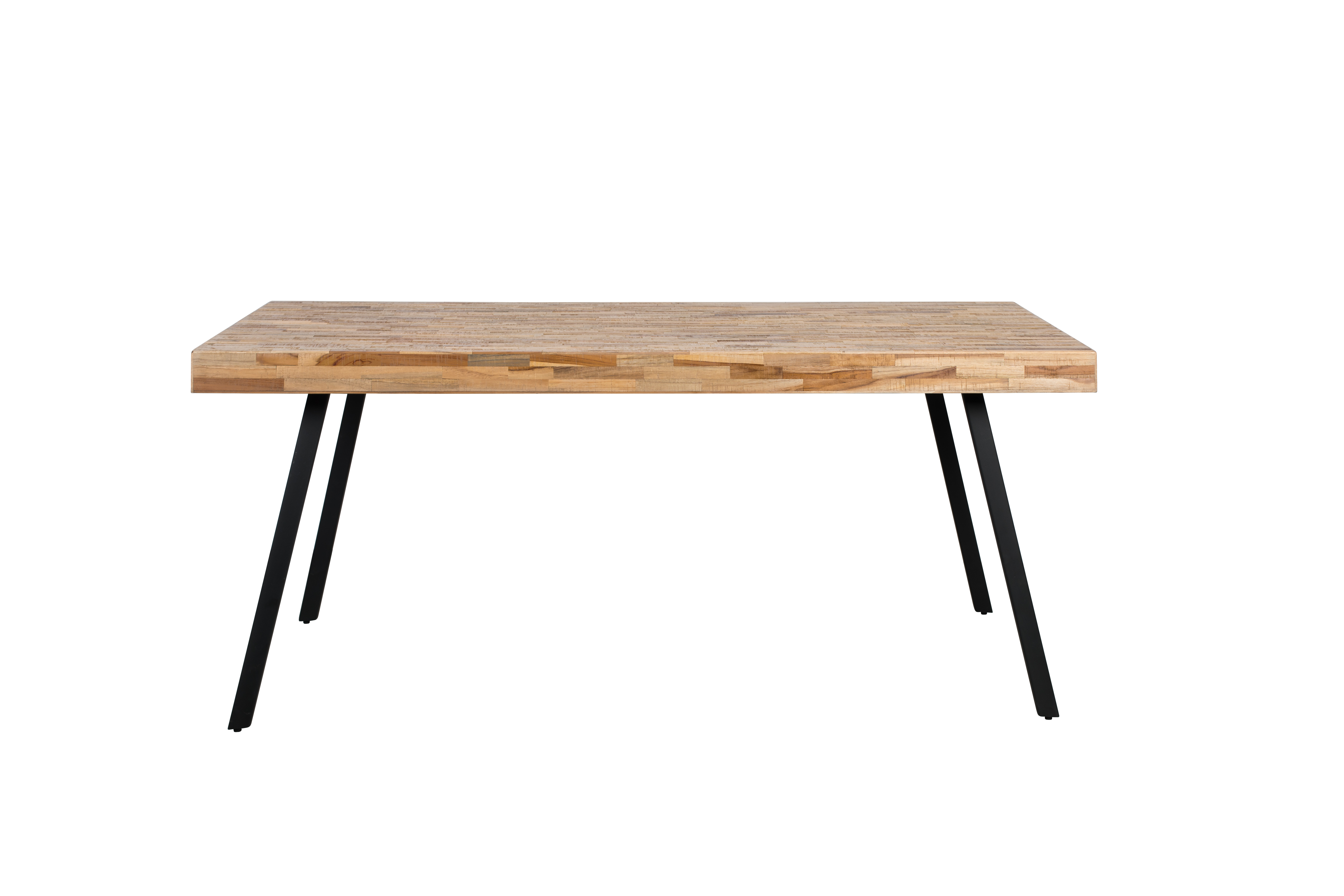 Rektangulært spisebord i teaktræ og metal – Hvid 180x90 cm