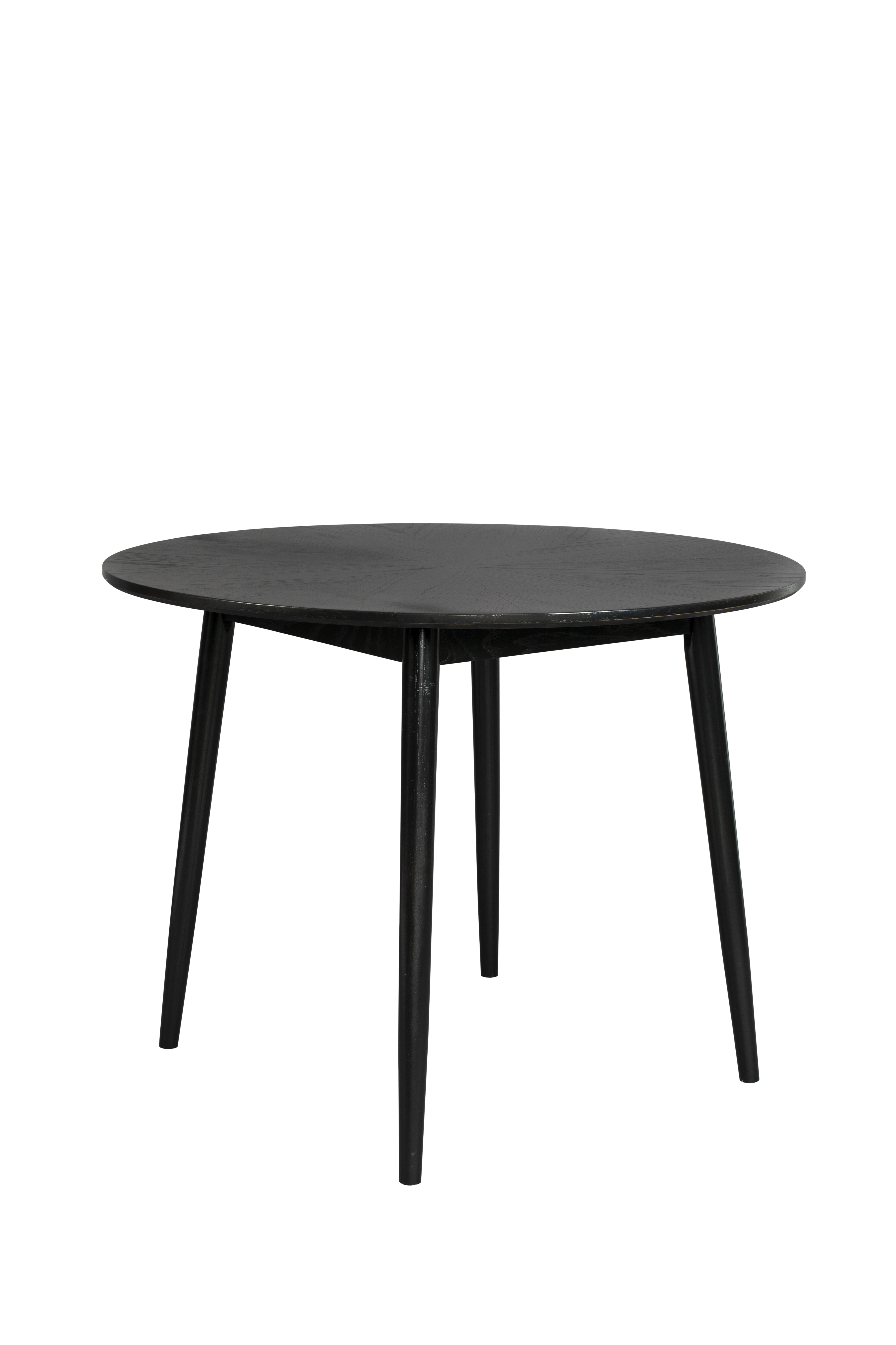Sort Rundt Spisebord i Egetræ Ø120 - Black Friday Tilbud