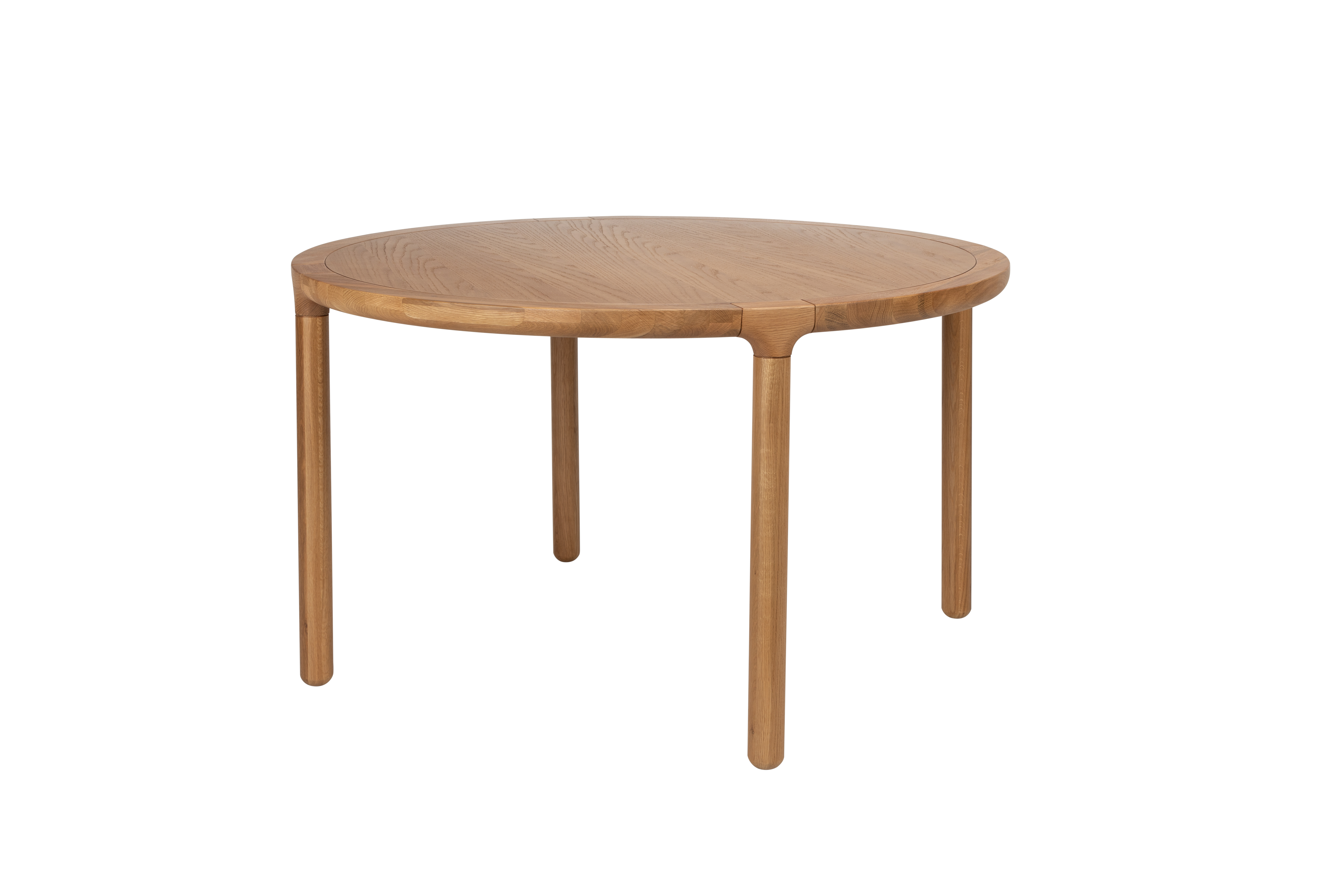 Brun Storm Rund Spisebord i Natur Egetræ Ø128 cm