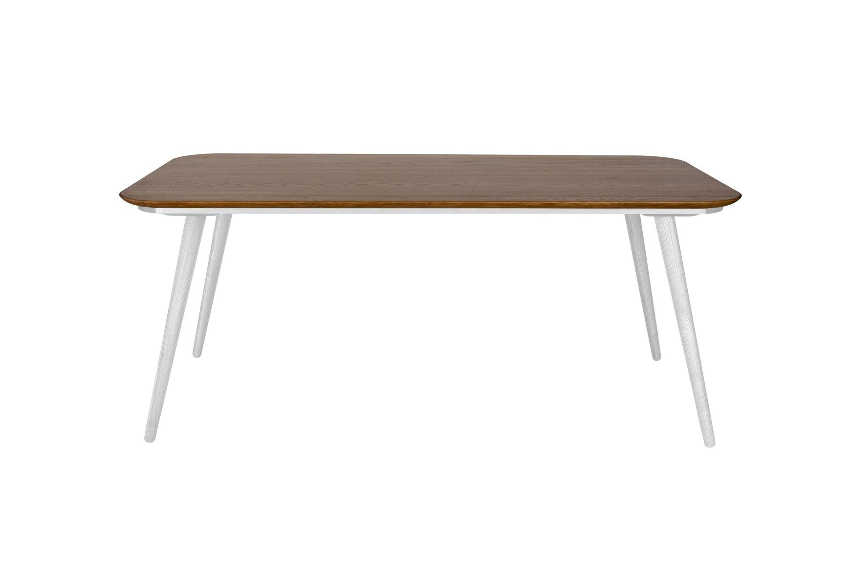 Elegant Hvidt Spisebord i Egetræ med Kontrastben 180x90 cm