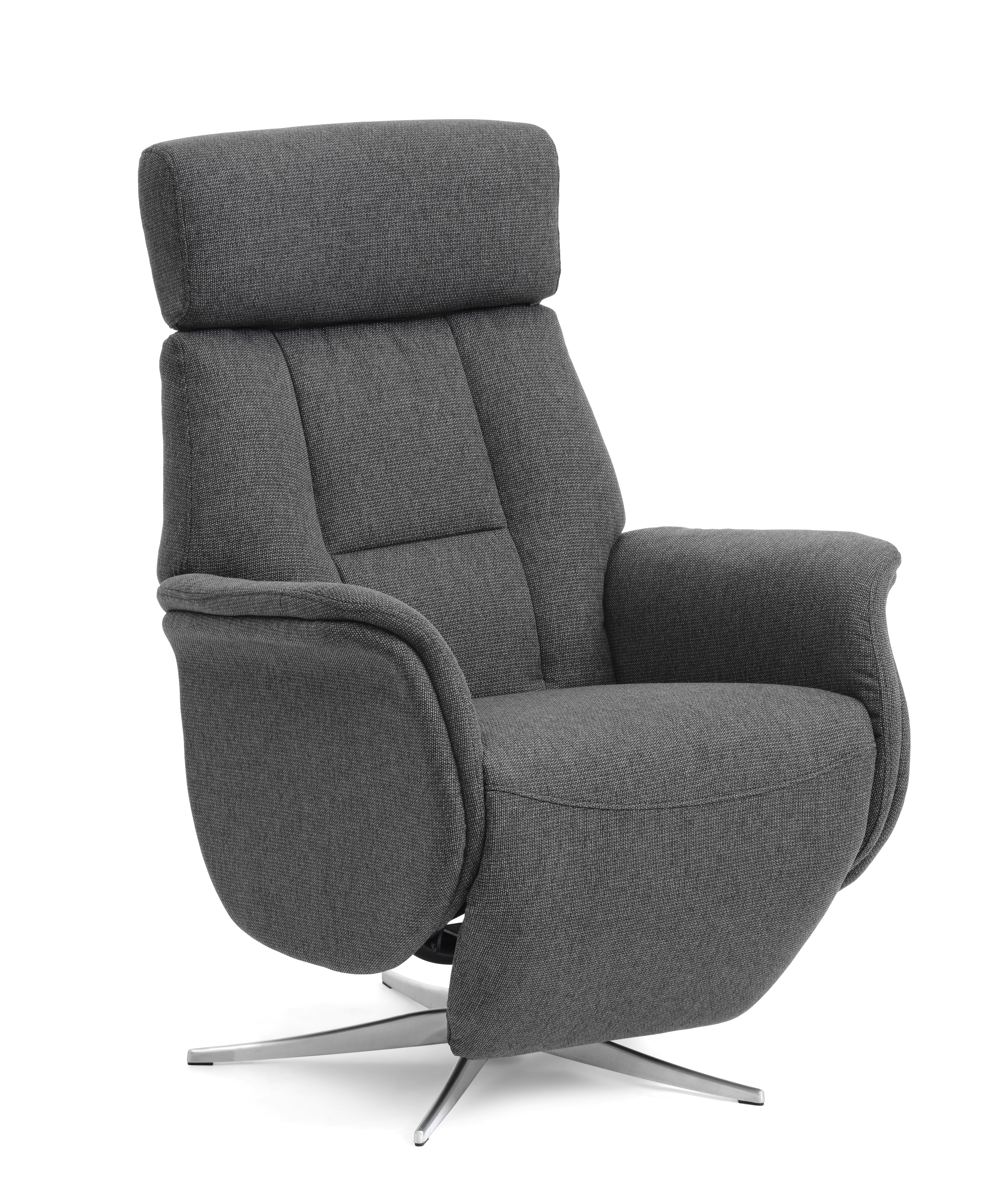 Grå (antracitgr Mars Recliner Manuel Antracitgrå Stof Børstet Aluminium Lexpo Living Lænestol - 5715249030002