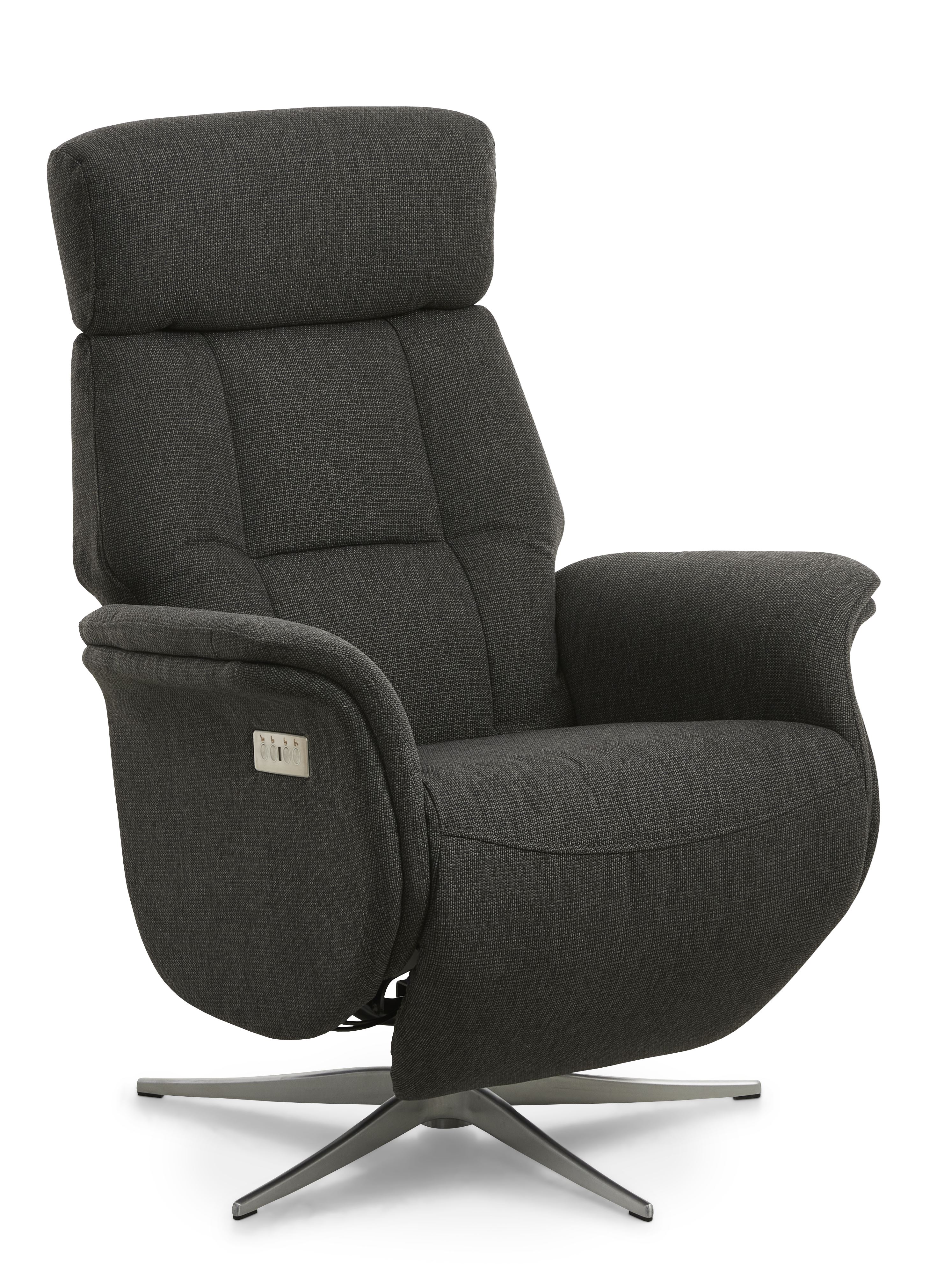 Grå (antracitgr Mars Recliner Motors Antracitgrå Stof Børstet Aluminium Lexpo Living Lænestol - 5715249030026
