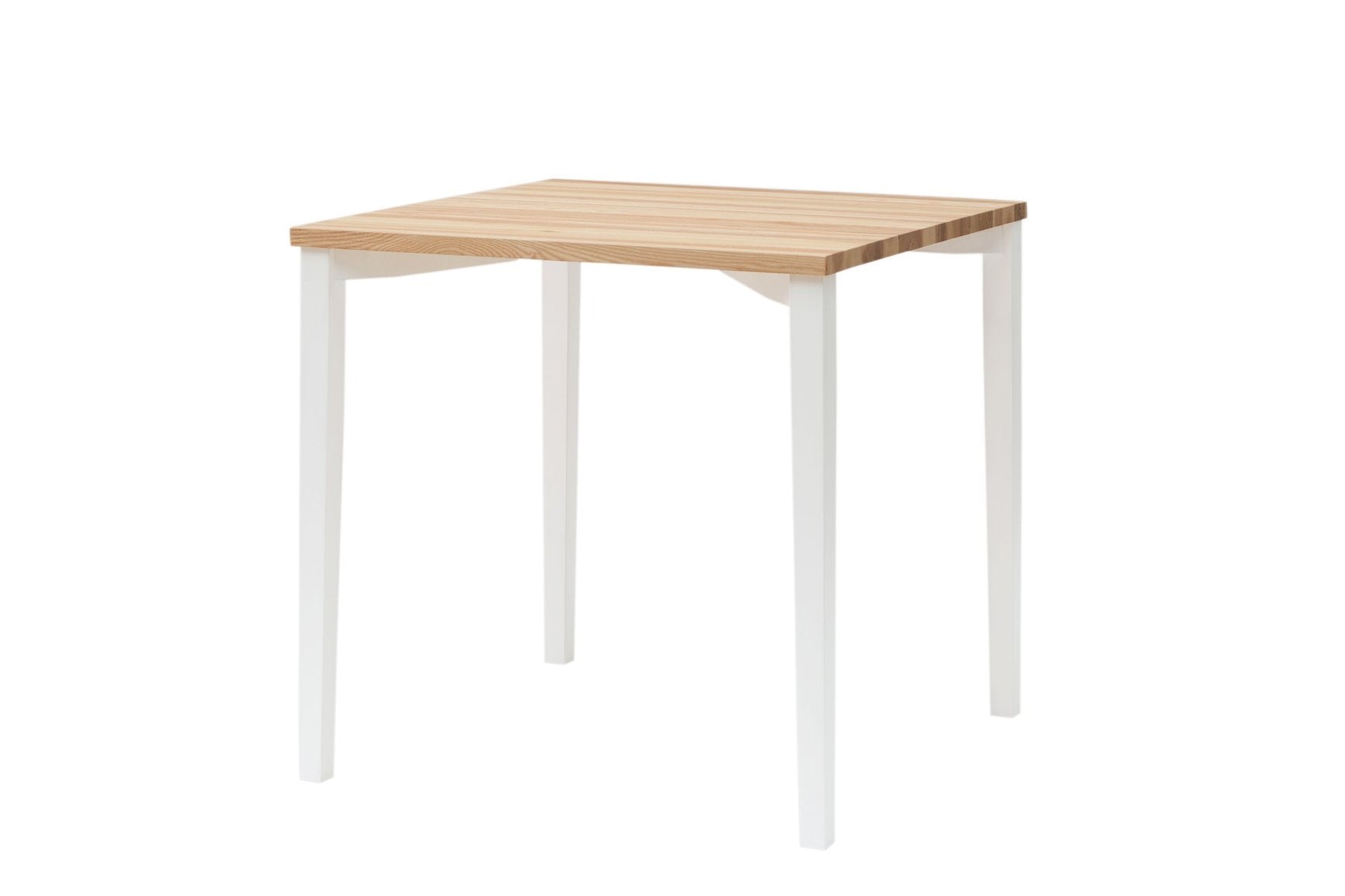 Hvidt Triventi Asketræ Spisebord 80x80 cm med Firkantede Ben
