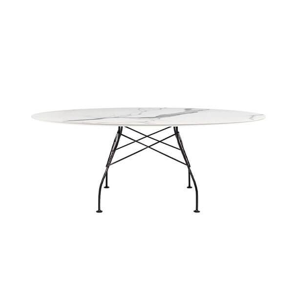 Sort Glossy Kartell Spisebord 192x118 - Marmorfinish