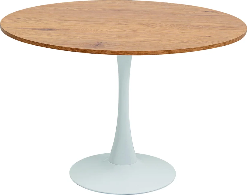 Hvid Rund Spisebord i Egetræslook - Ø110 cm fra Kare Design