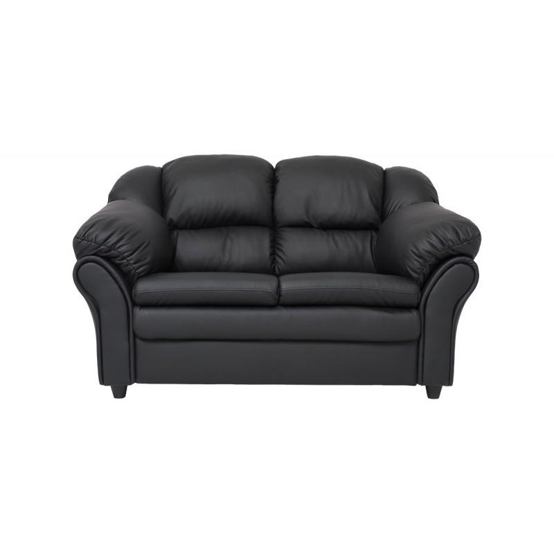 Elias 3-personers sofa i sort imiteret læder - komfortabel hygge