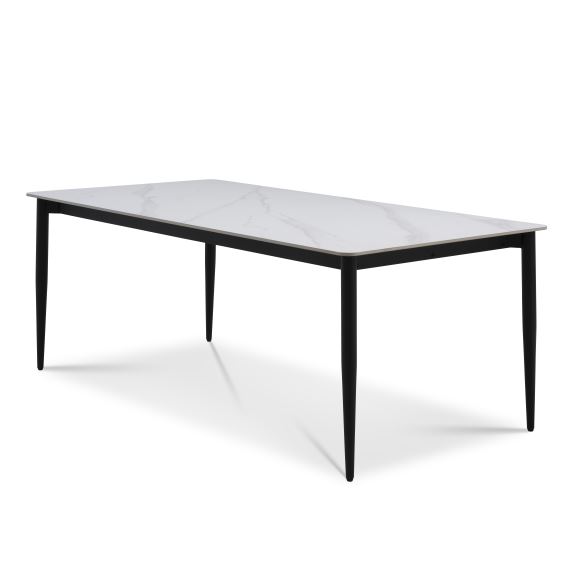Hvid Arctic Classic Rektangulær Keramik Sort Metal 100x220 Lexpo Living Spisebord - 05715249034918