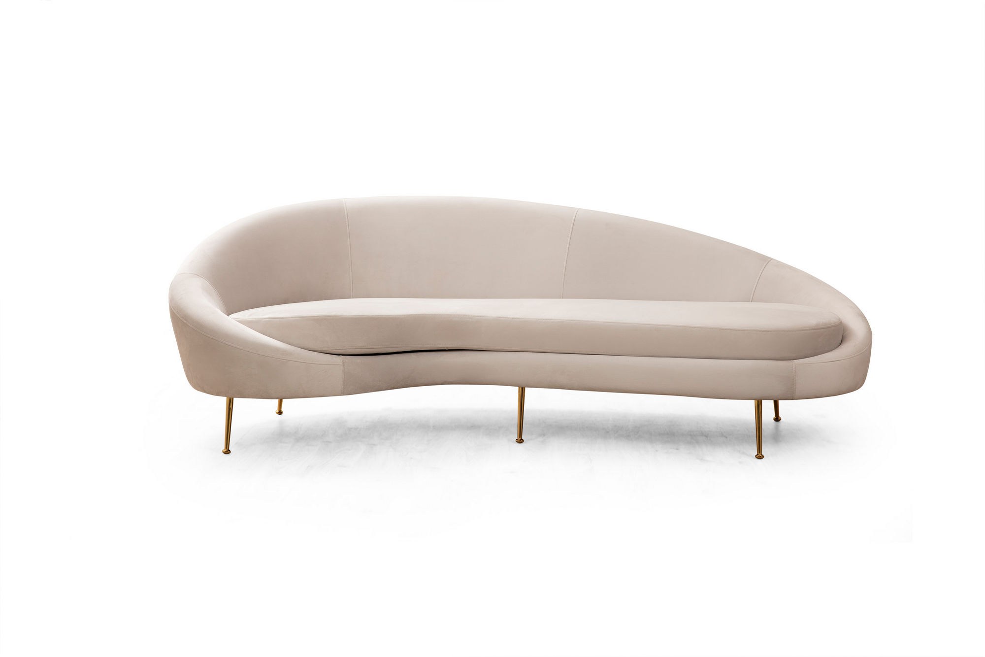 Beige Eses Pers Venstre Polyester Stof Guld Metal NordvÄrk Sofa - 8683342766517