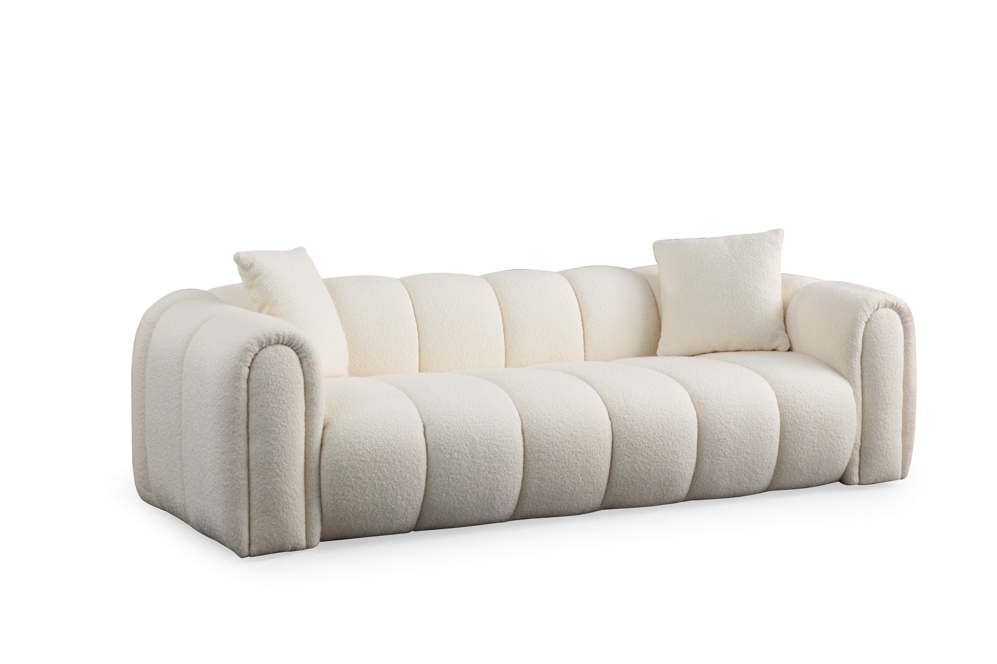 Elegant Hvid Puffy Pers Sofa fra Nordværk – Hyggelig Atmosfære
