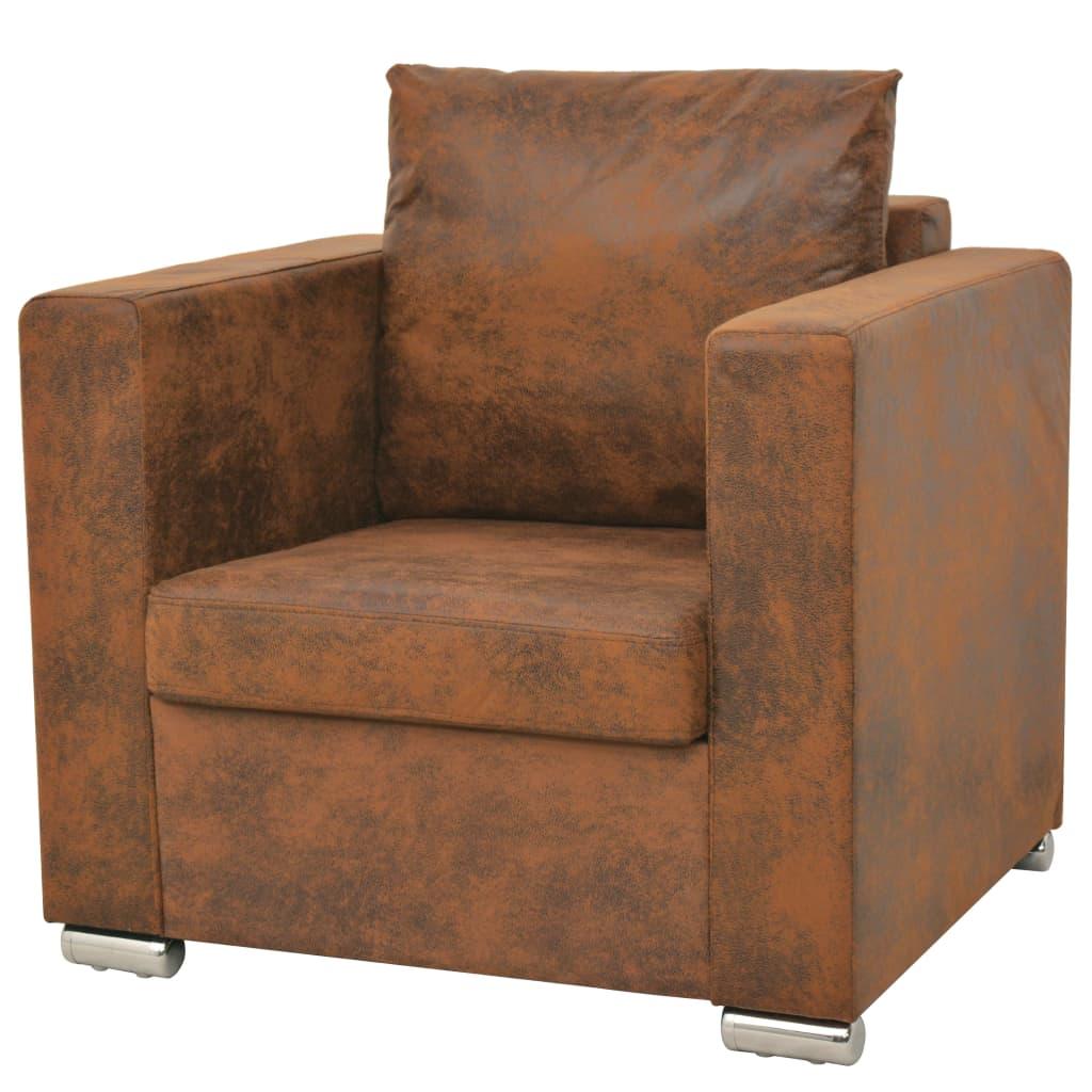 Brun 82x73x82 Kunstlæder Boligcenter Lænestol - 8718475564546