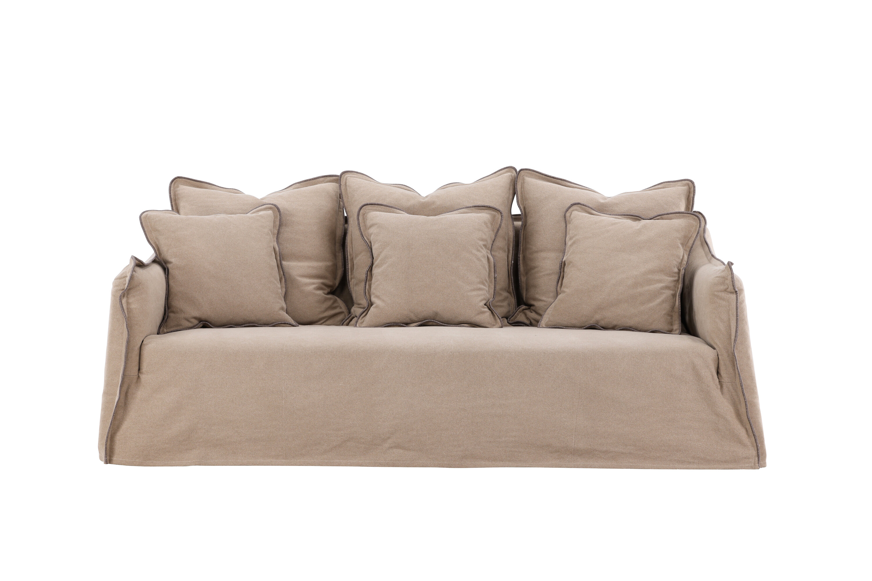 Elegant Oskarshamn 3-personers sofa i beige-brunt stof