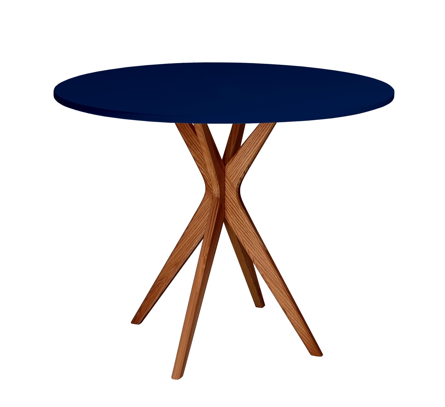 Jubi Rundt Spisebord 90 cm - Navy Blå med Valnøddeben