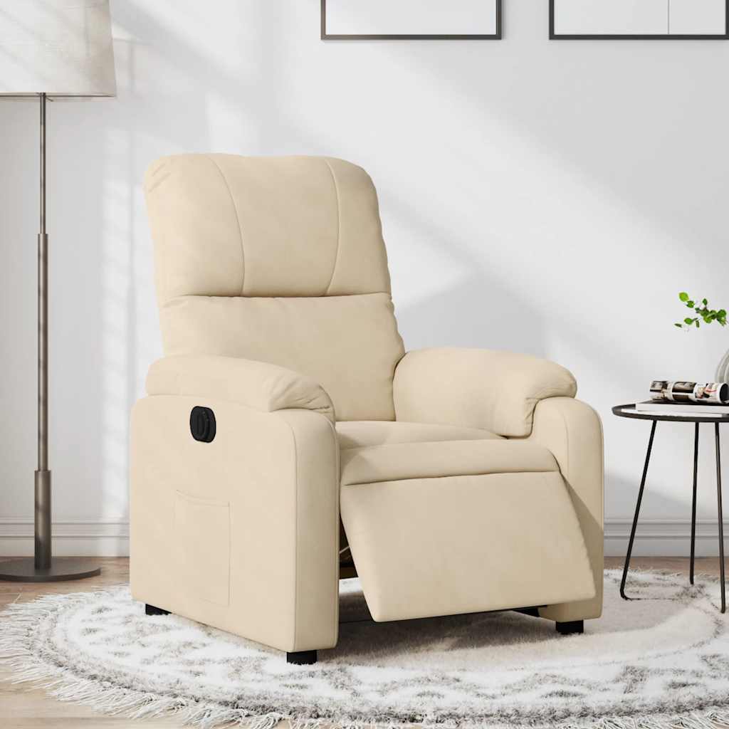 Eldrevne Mikrofiber Lænestol i Cremefarve - Komfortabel afslapning
