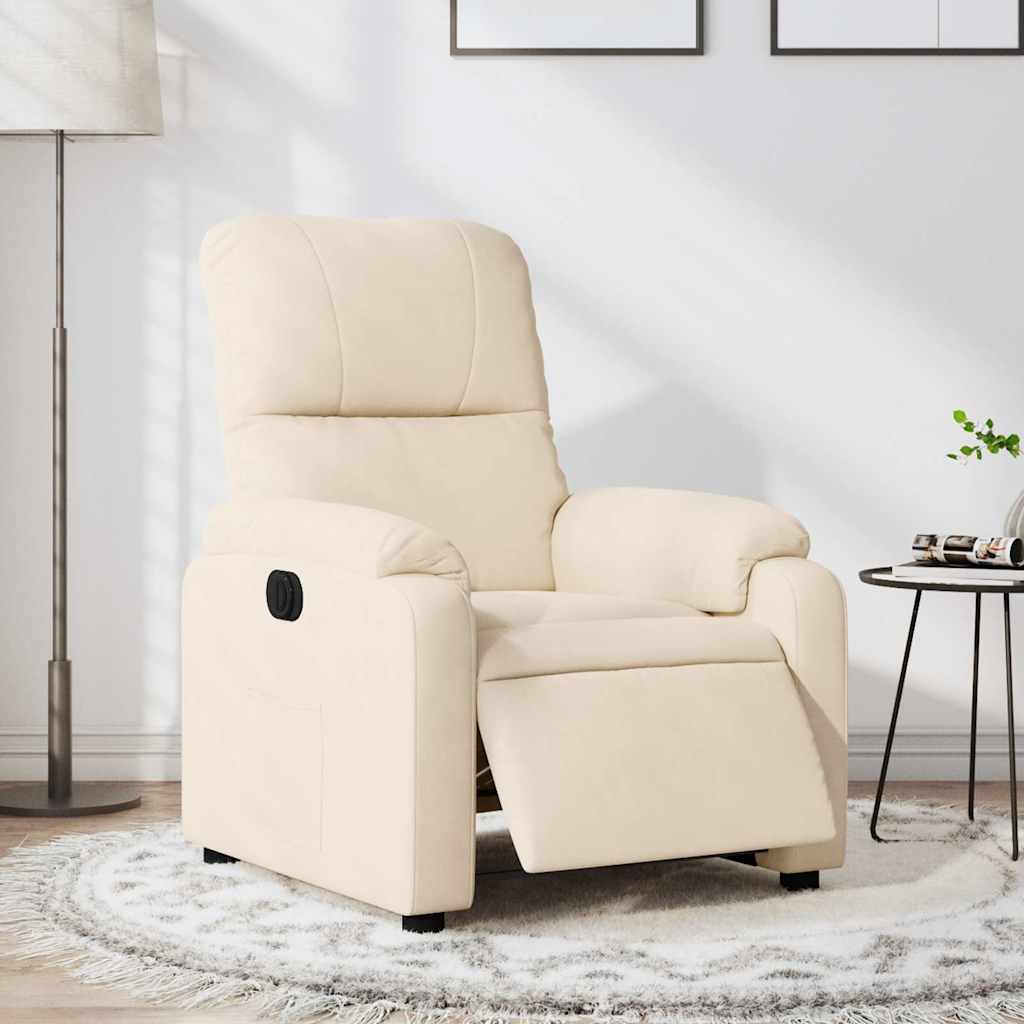 Eldrevet Beige Mikrofiber Lænestol – Ultimativ Komfort!