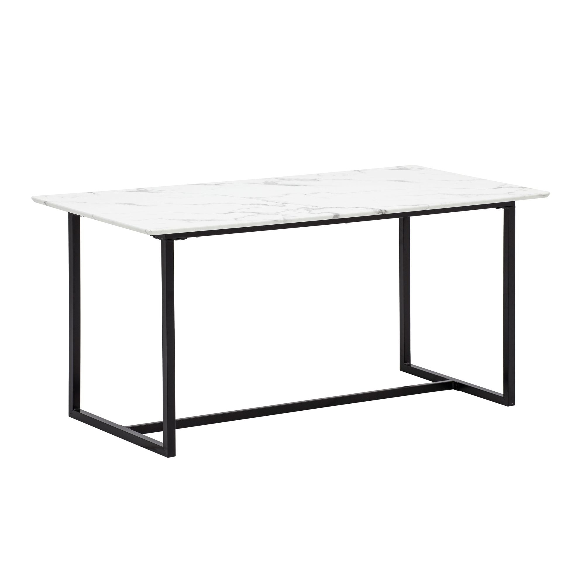 Moderne Hvidt Køkkenbord 120x60 cm med Marmorlook