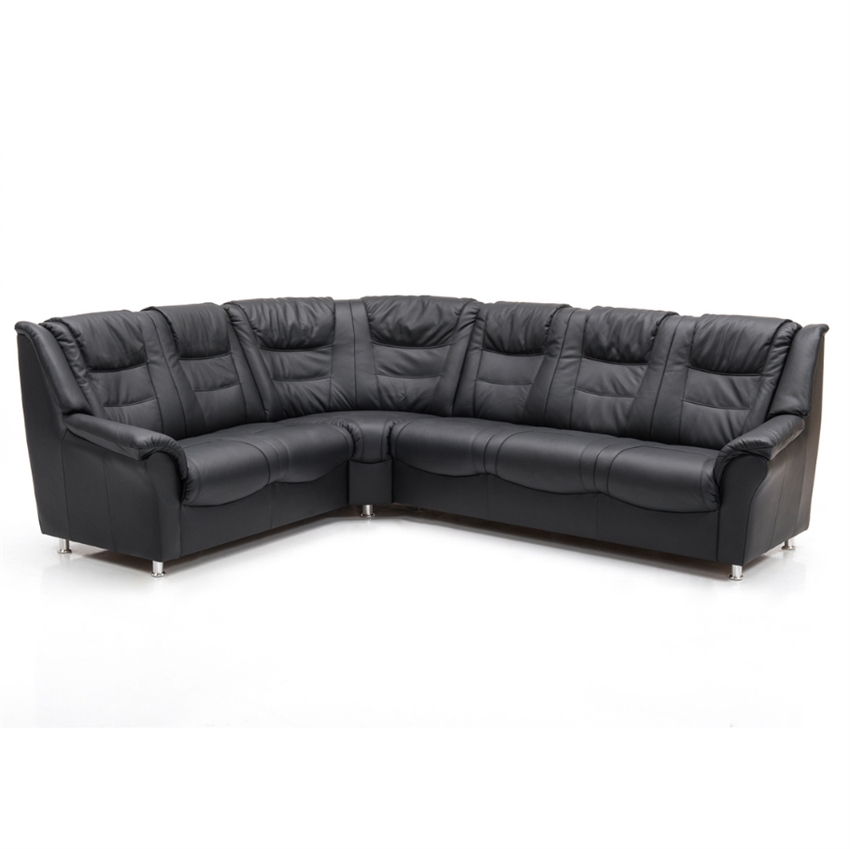 Sort Monza Hjørne Soleda Læder Hjort Knudsen Sofa