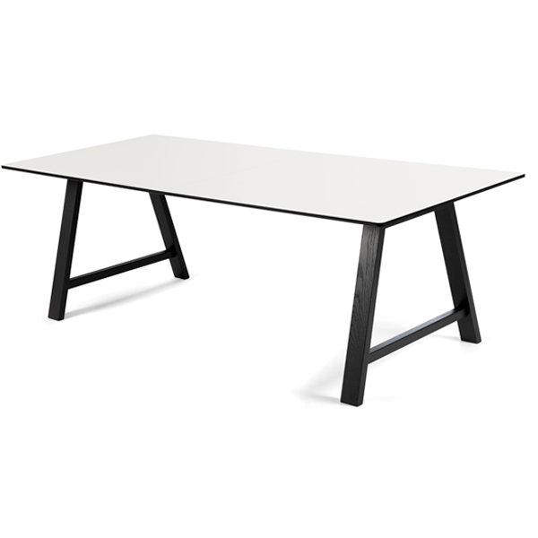 Andersen T1 Spisebord i Hvid Laminat og Sort Egetræ