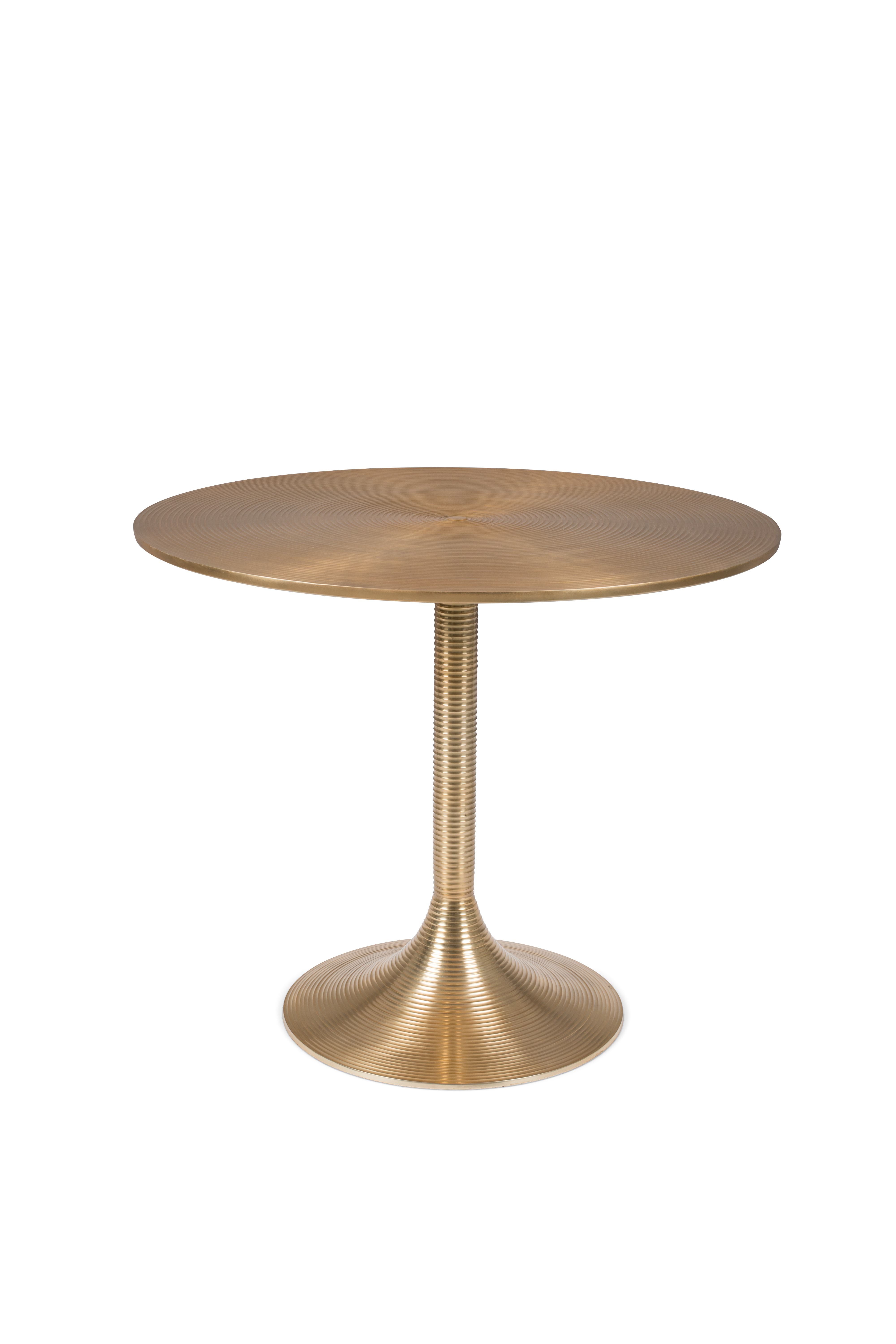 Guld Hypnotiserende Rundt Aluminium Spisebord Ø92 cm