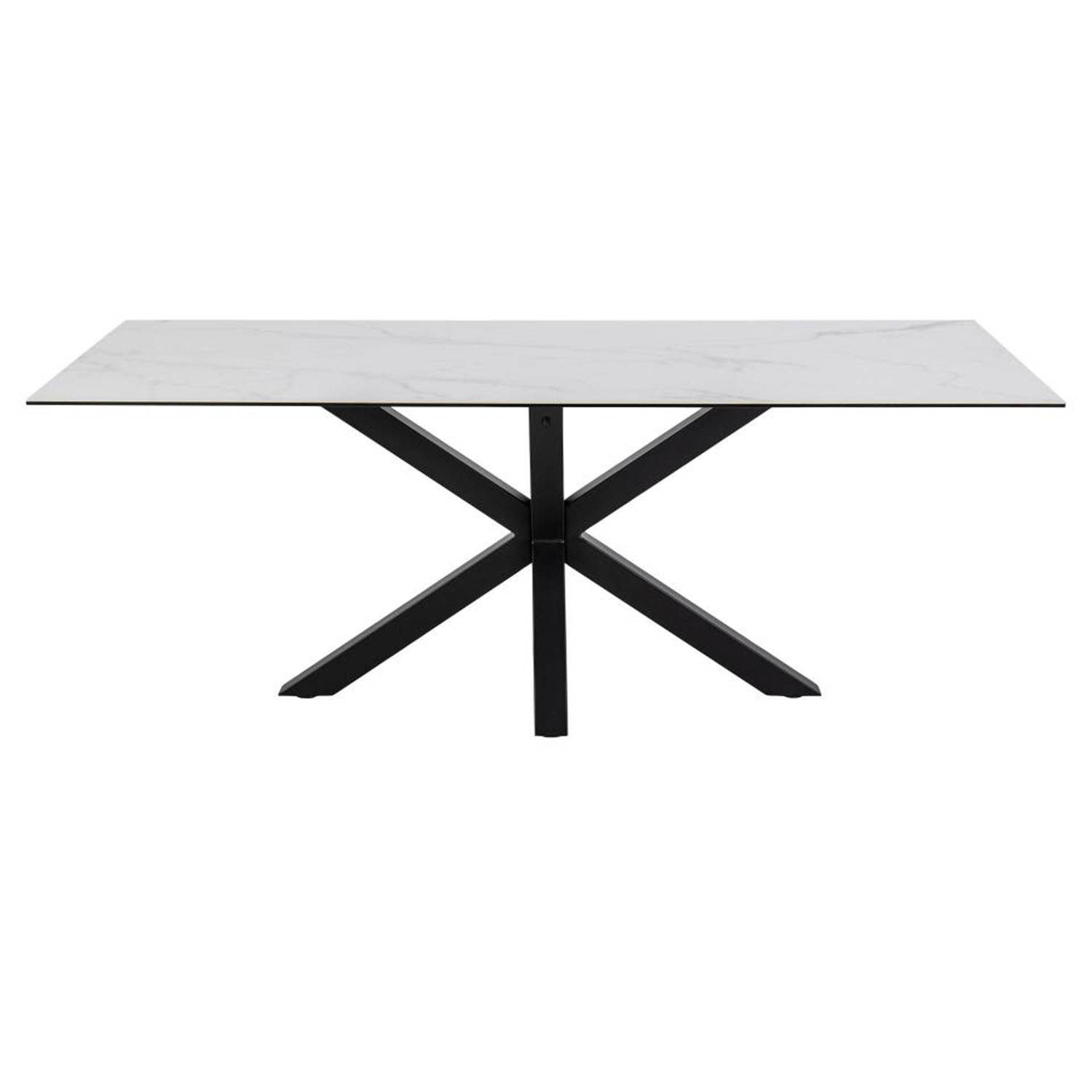Hvid Heaven Glas Keramik Sort Metal 200x100 Act Nordic Spisebord - 5713941132048