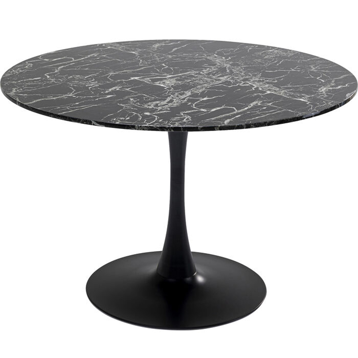 Elegant rundt spisebord i sort mineralmarmor Ø110 cm