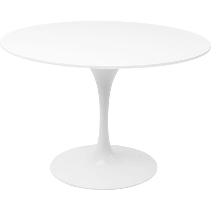 Hvid Invitation Fiberglas Metal Træ Rundt :120 Kare Design Spisebord - 4025621754077