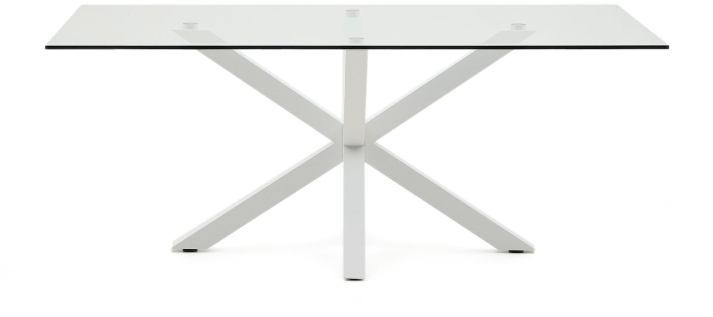 Elegant Hvidt Spisebord i Hærdet Glas fra Kave Home