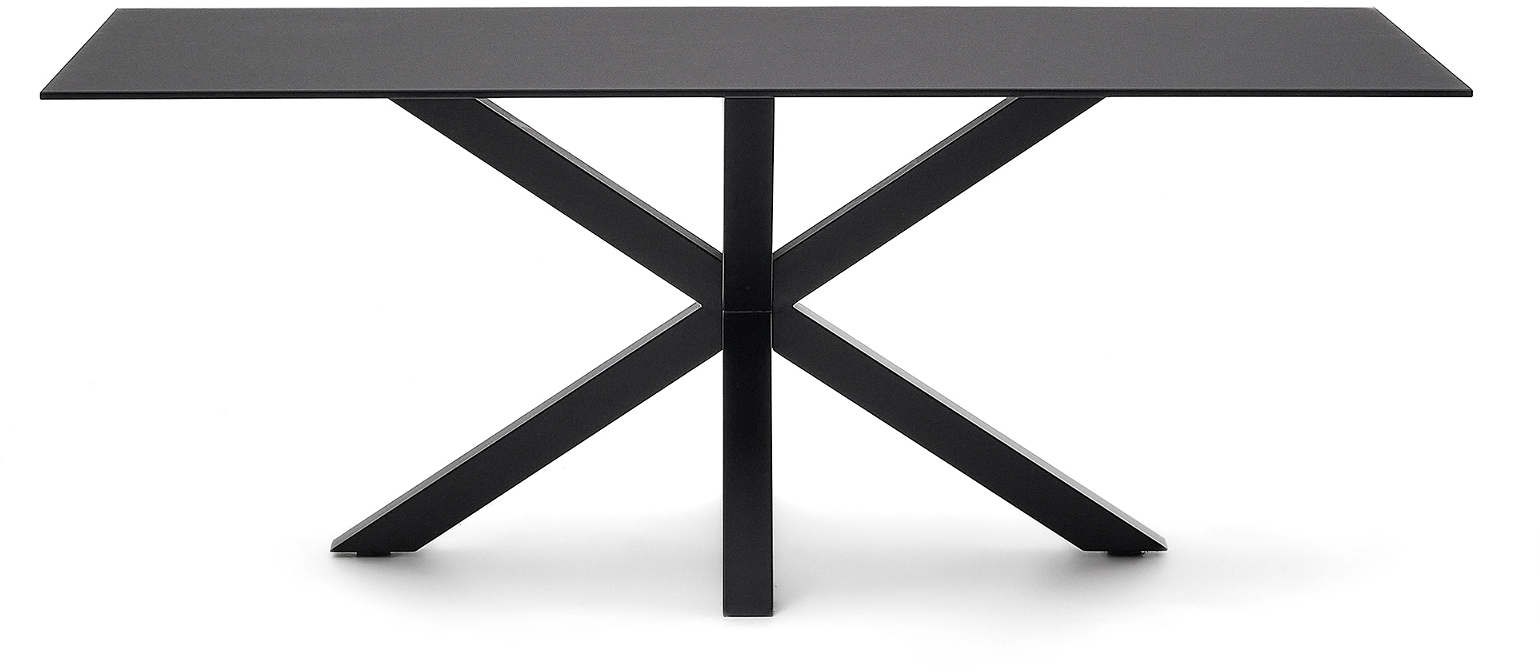 Elegant Sort Arya Spisebord i Hærdet Glas - Kave Home